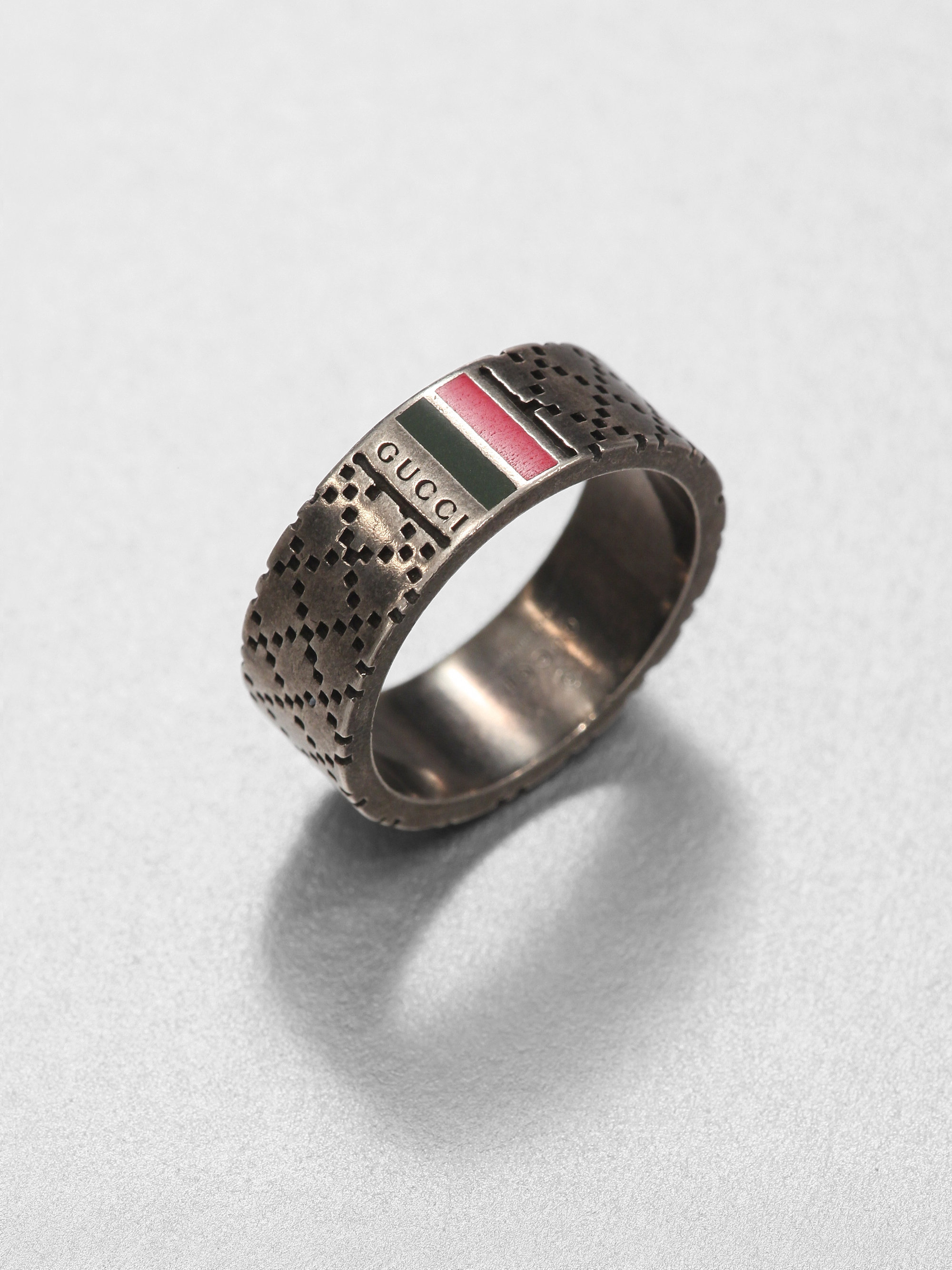 Gucci Metallic Sterling Silver Ring for men