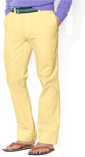Polo Ralph Lauren Classic Chino Suffield Pants in Yellow for Men | Lyst
