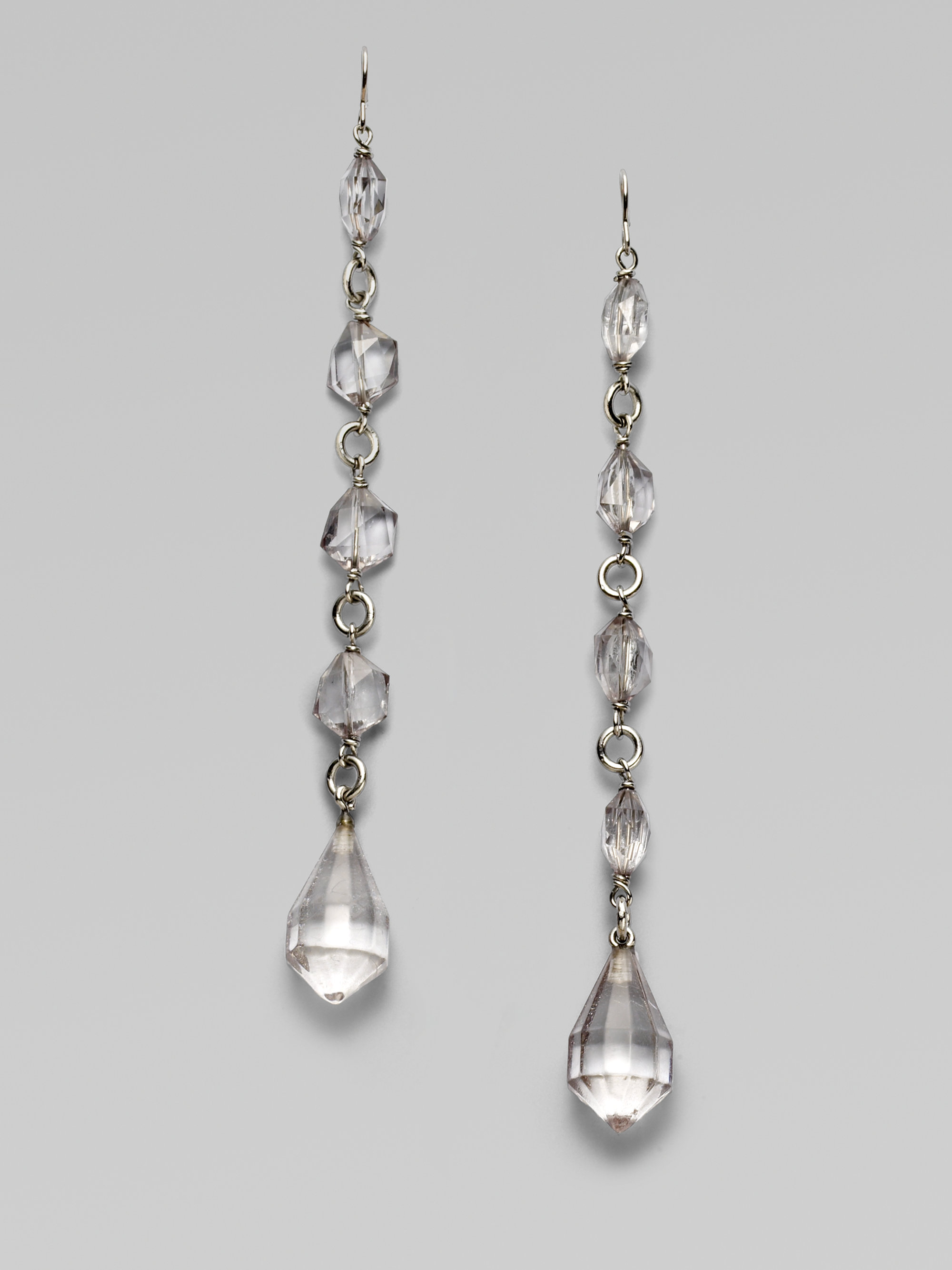 Lyst Prada Plex Crystal Drop Earrings In Metallic Gallery