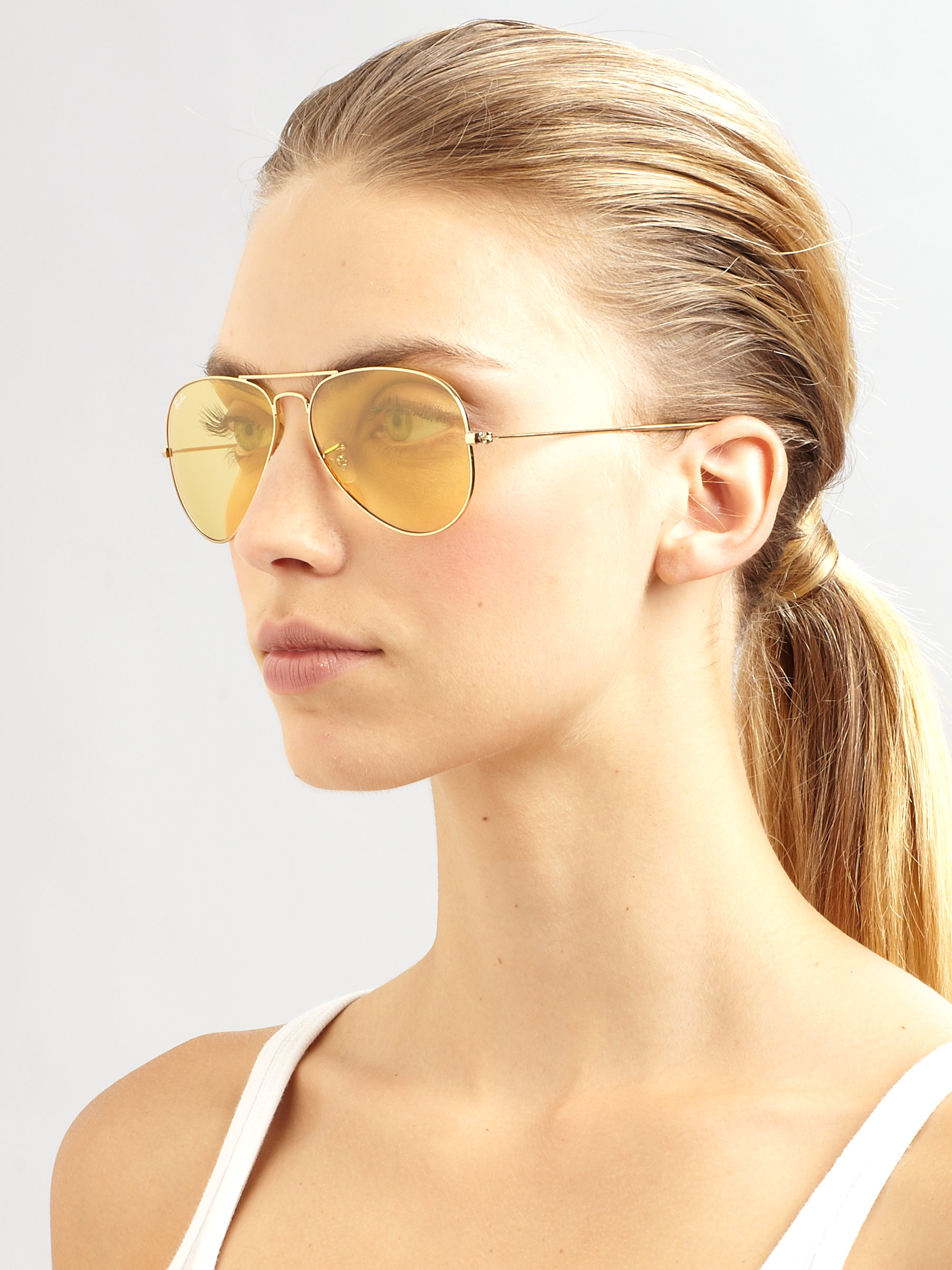 Ray Ban Rb Sunglasses Yellow Shooter 3138 Aviator 