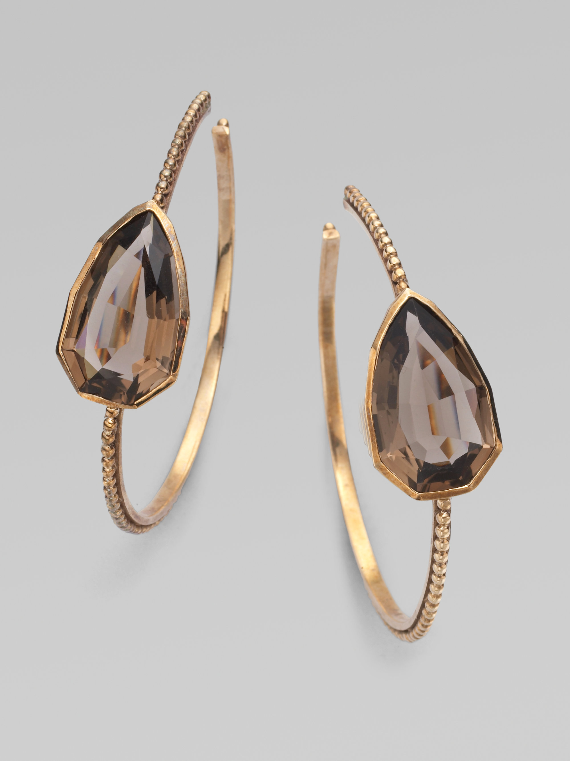 Lyst Stephen Dweck Smoky Quartz Hoop Earrings In Brown Gallery