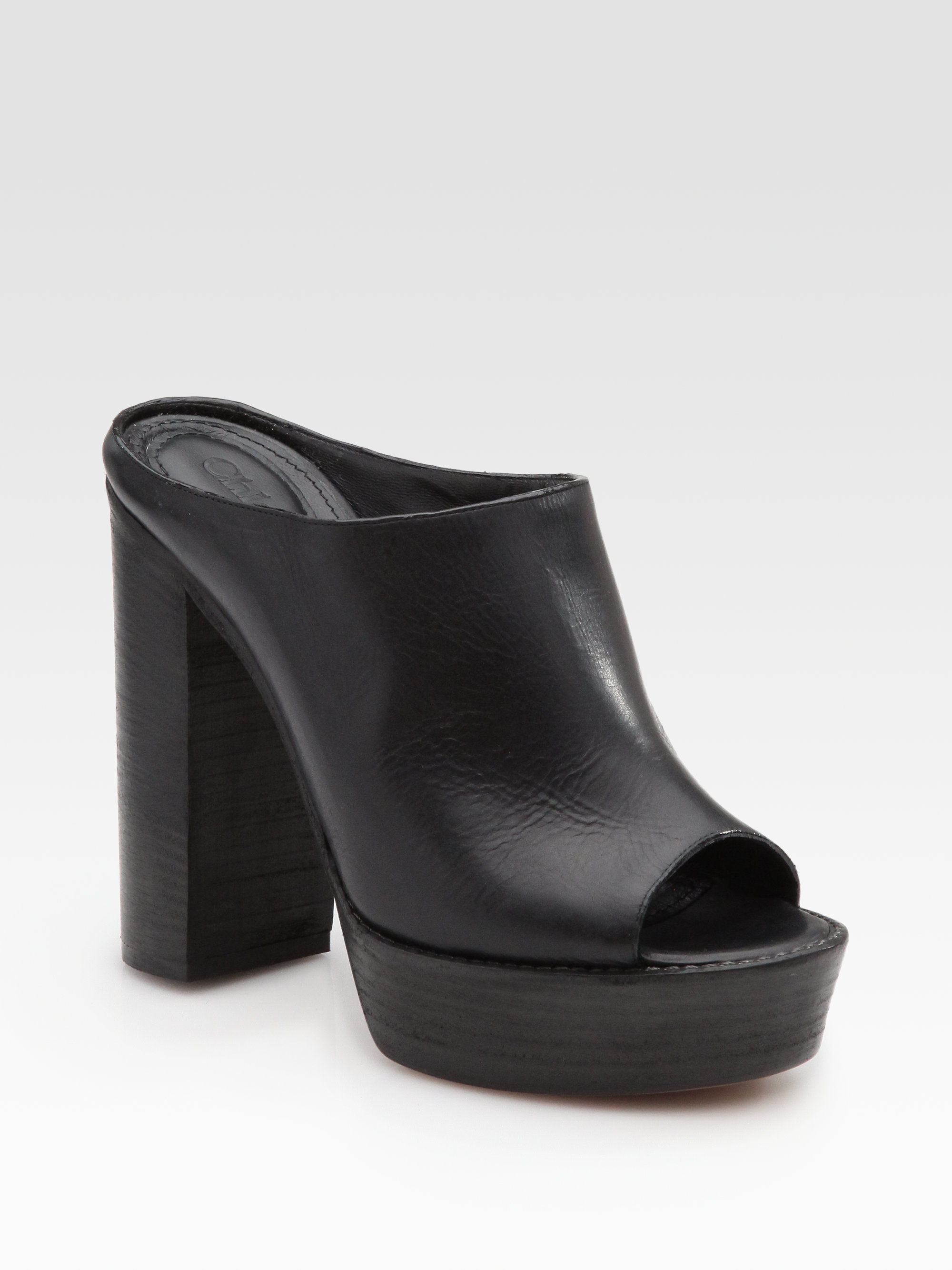 black platform mule