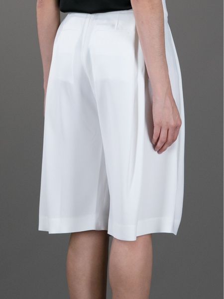 Chloé Loose Knee Length Shorts in White | Lyst