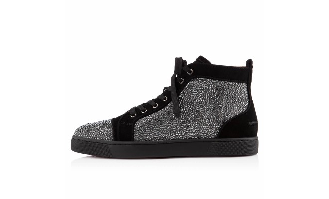 Christian louboutin Louis Strass Mens Flat in Gray for Men | Lyst