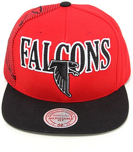 Mitchell & Ness The Atlanta Falcons Laser Stitch Snapback Cap in Red in ...