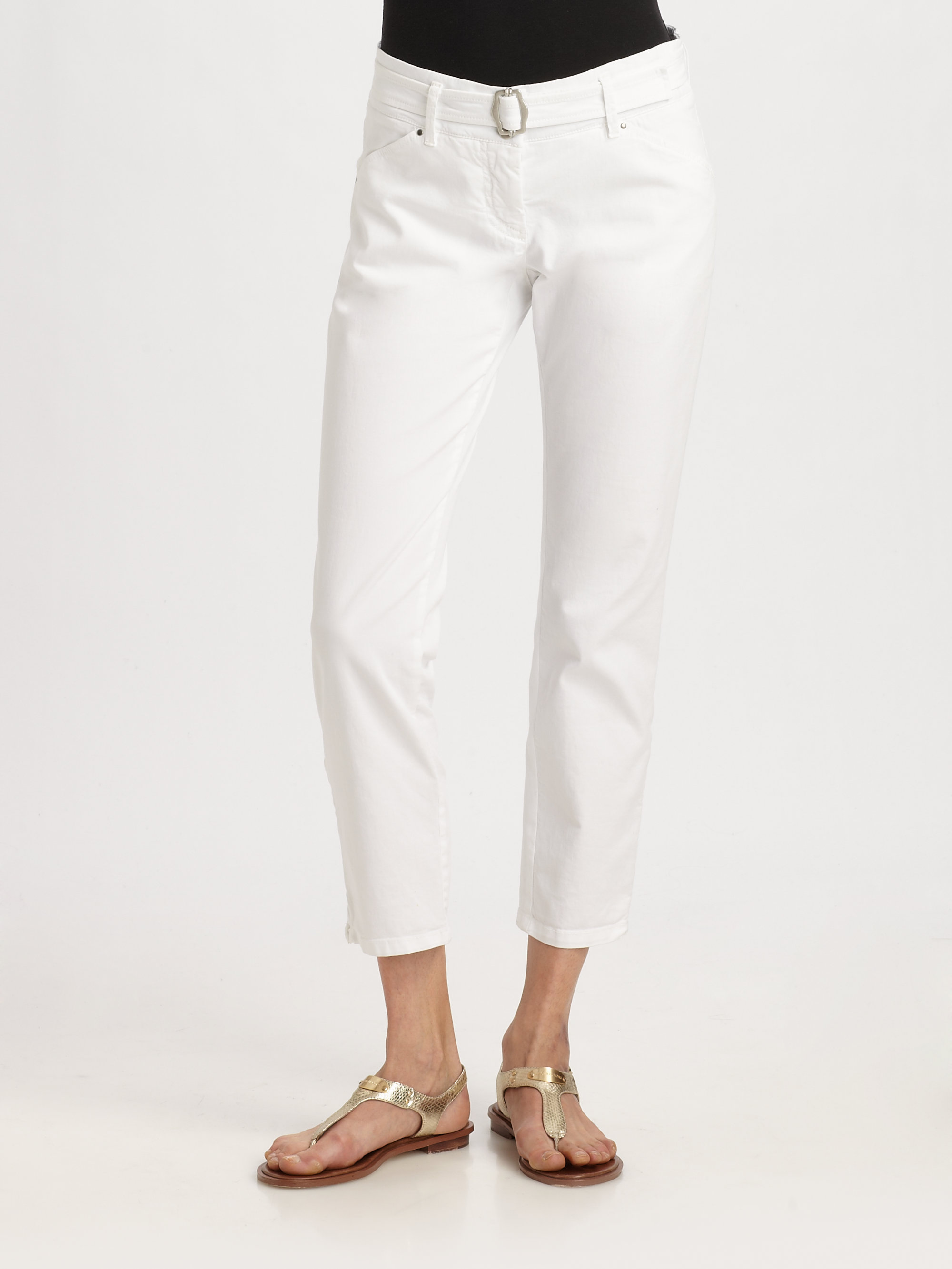 Lyst - Weekend By Maxmara Vanna Anklezip Pants in White