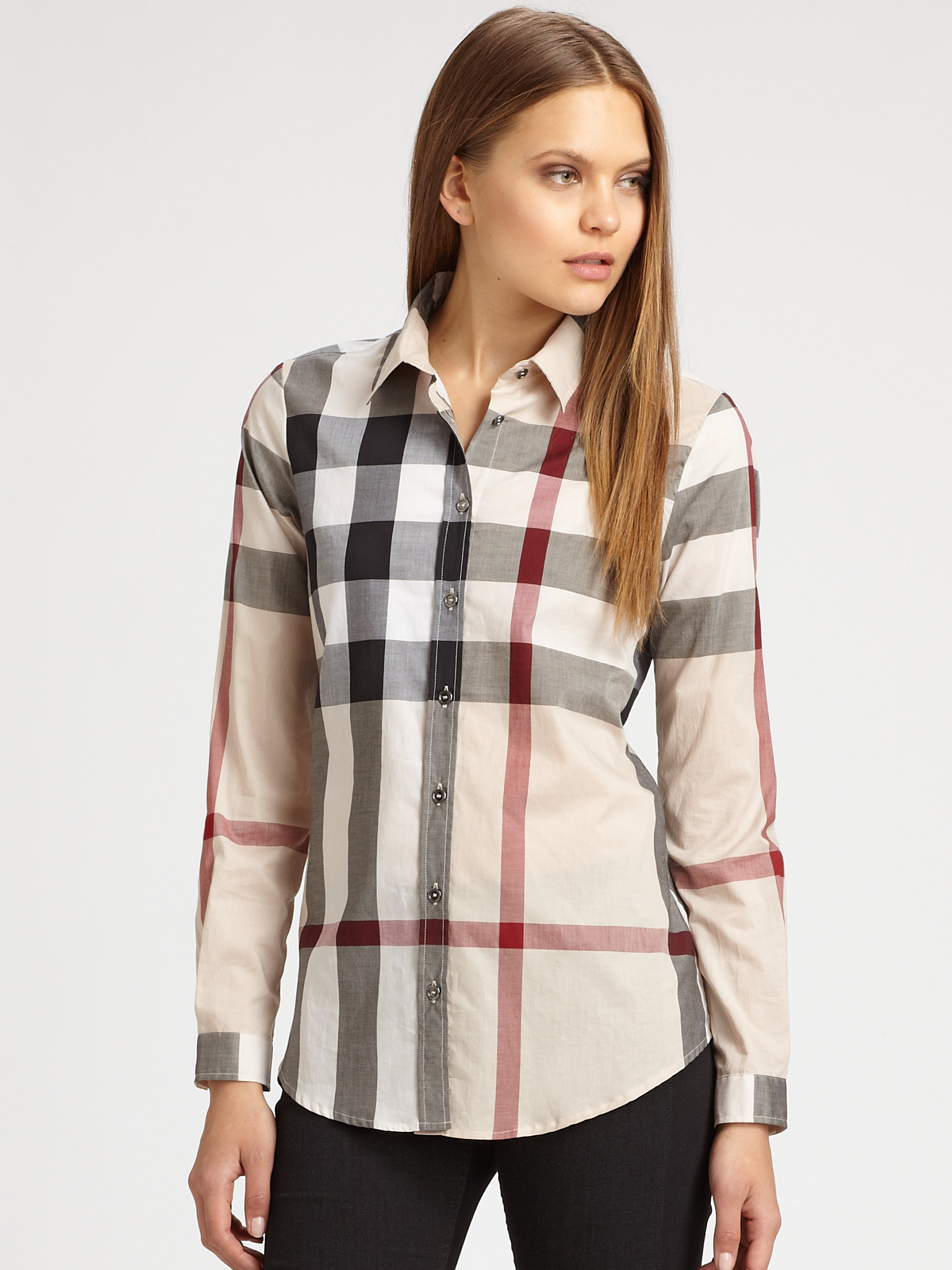 burberry button down womens