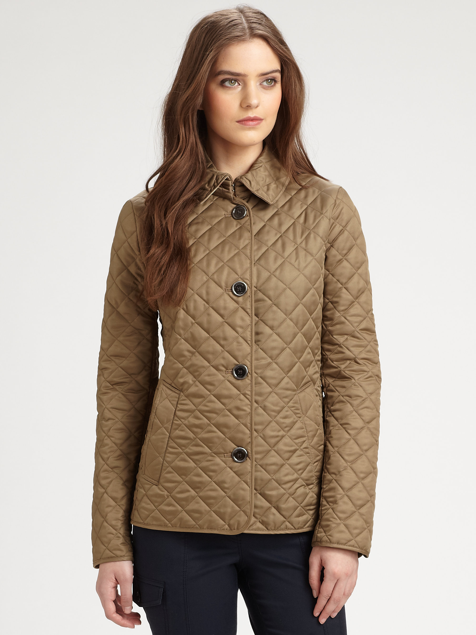 Burberry Brit Copford Quilted Jacket in Khaki (olive) | Lyst
