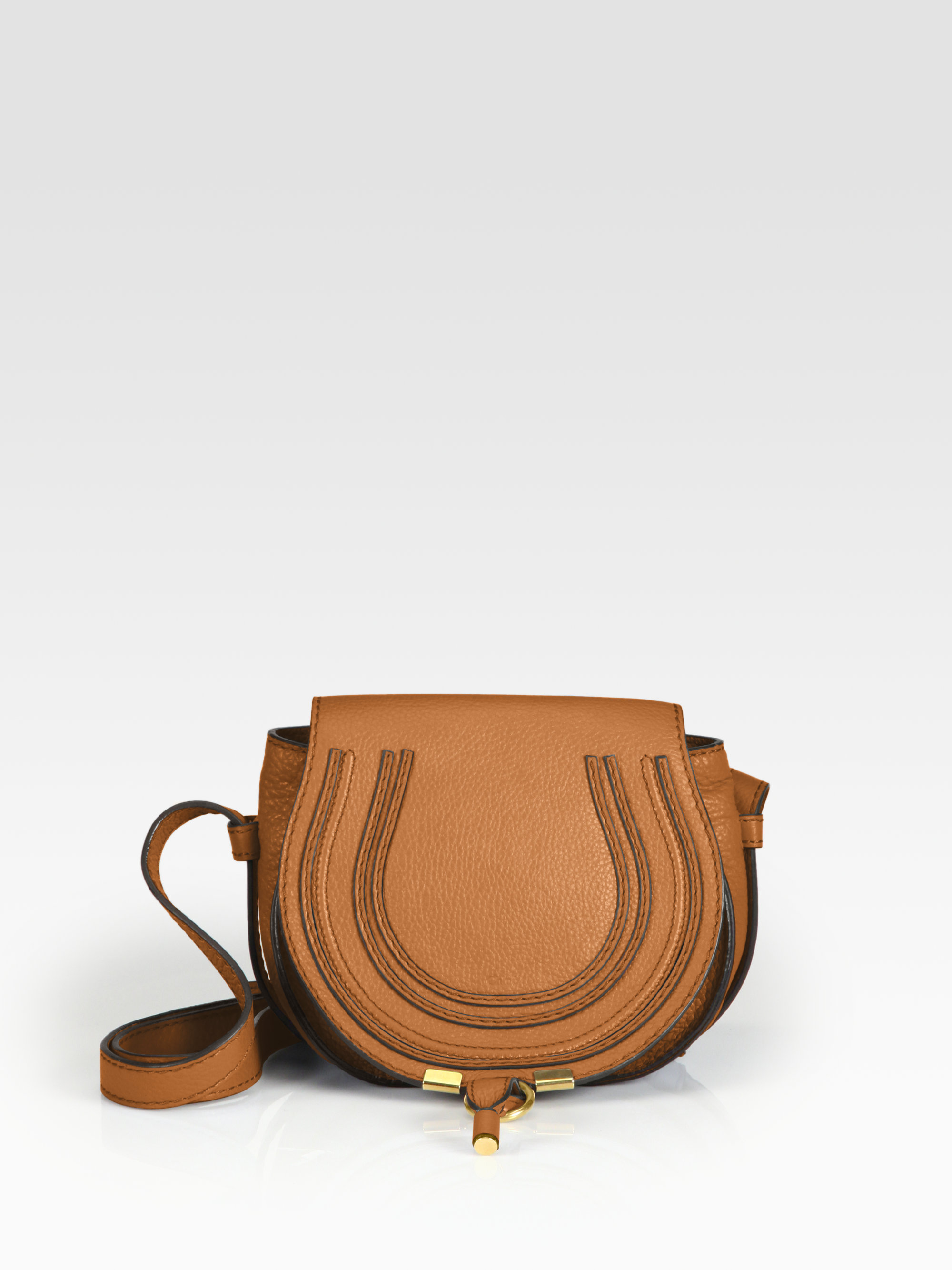 Chlo Marcie Small Crossbody Bag in Brown (tan) | Lyst