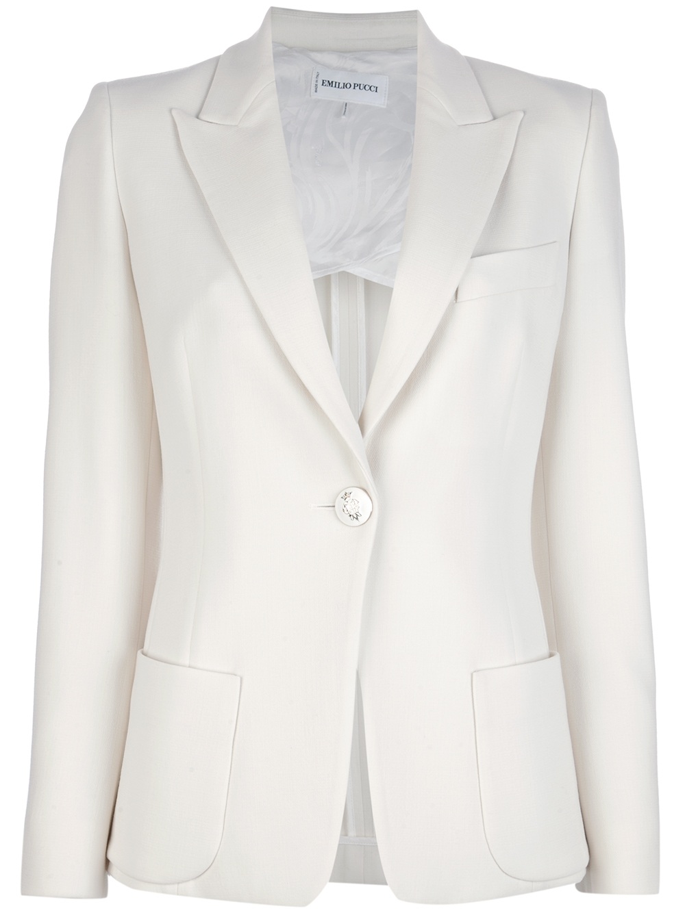Emilio Pucci Peaked Lapels Blazer in White | Lyst