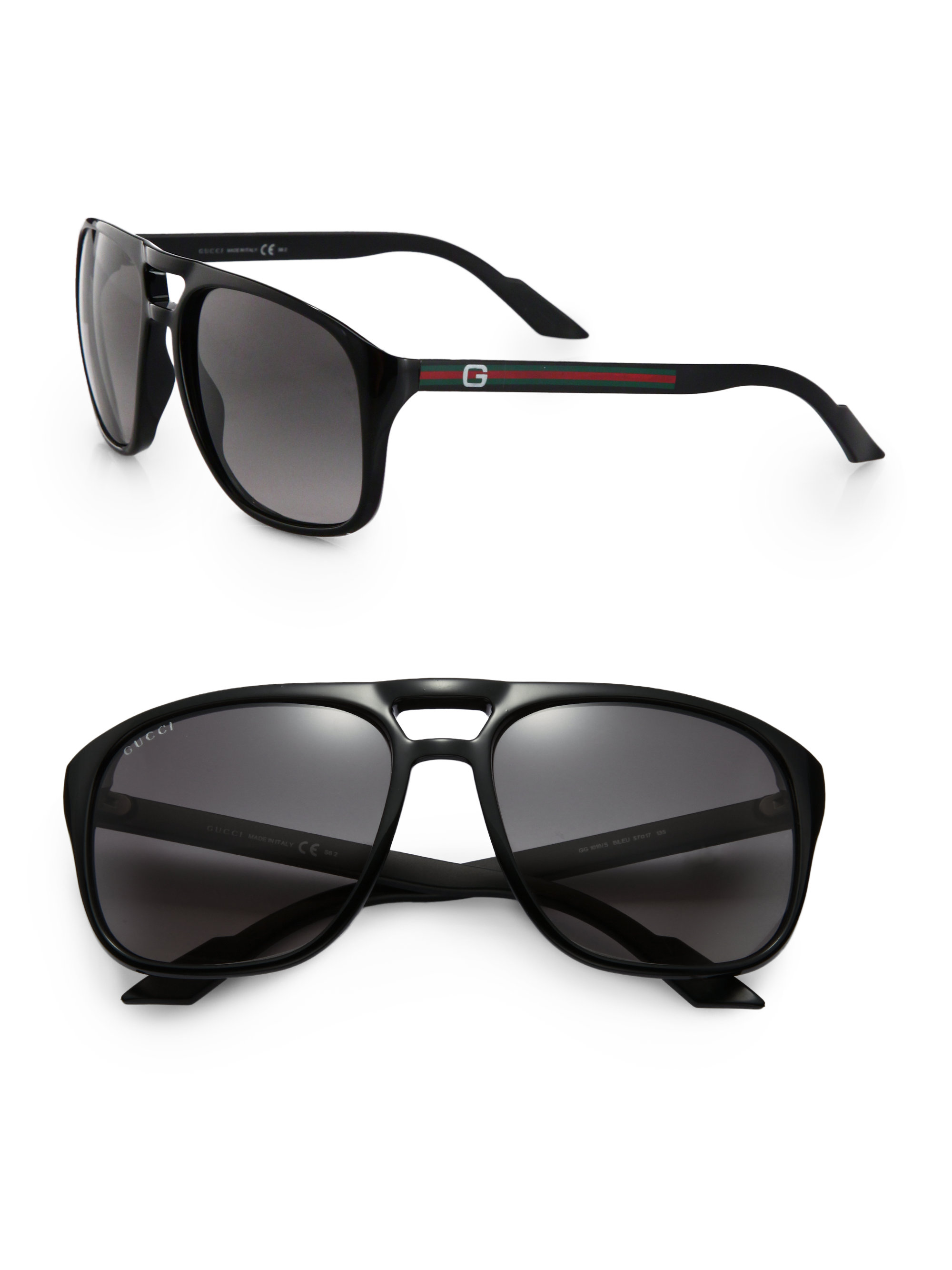 Gucci Acetate Aviator Sunglasses In Black For Men Lyst