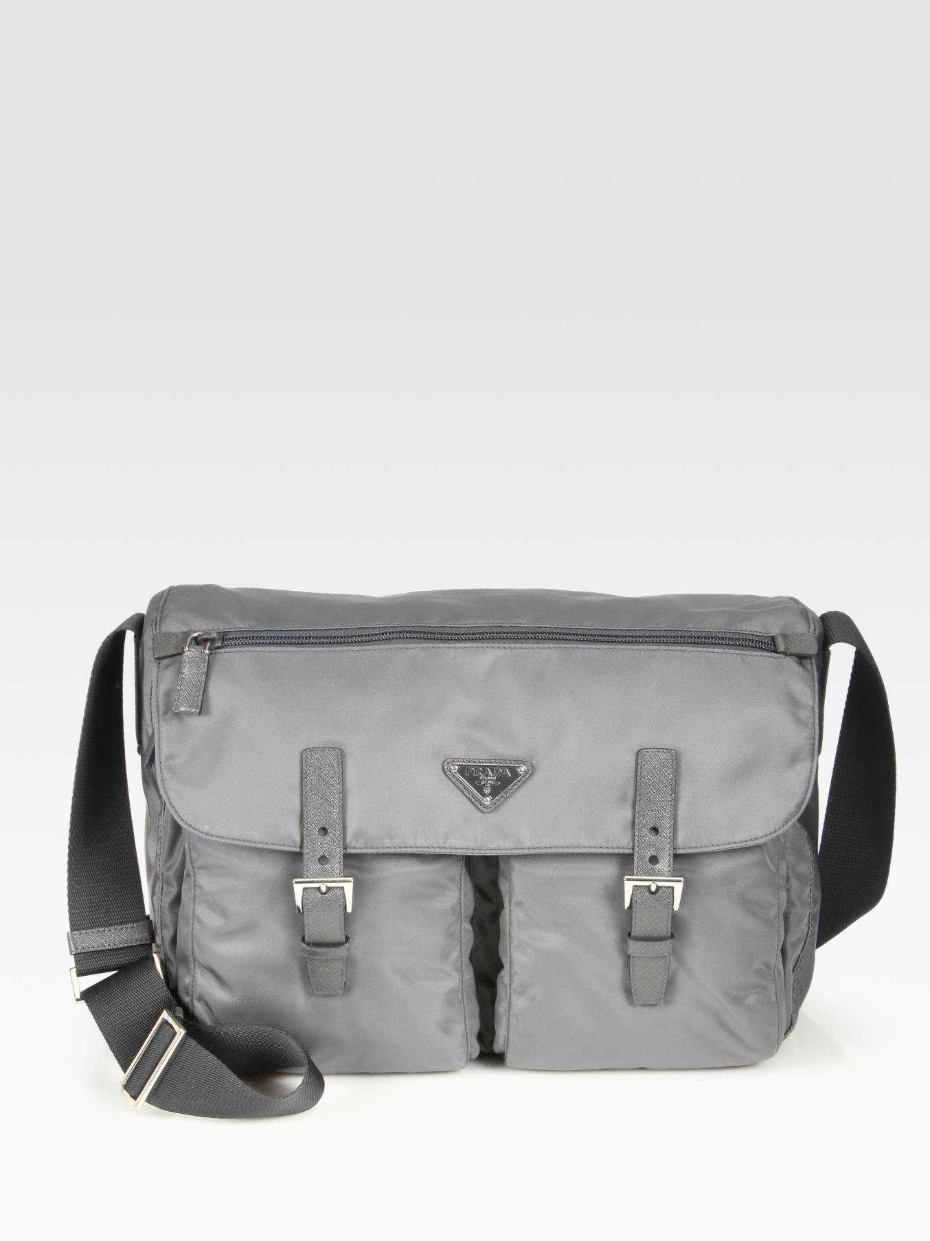 Prada Vela Messenger Bag in Gray for Men (grey) | Lyst