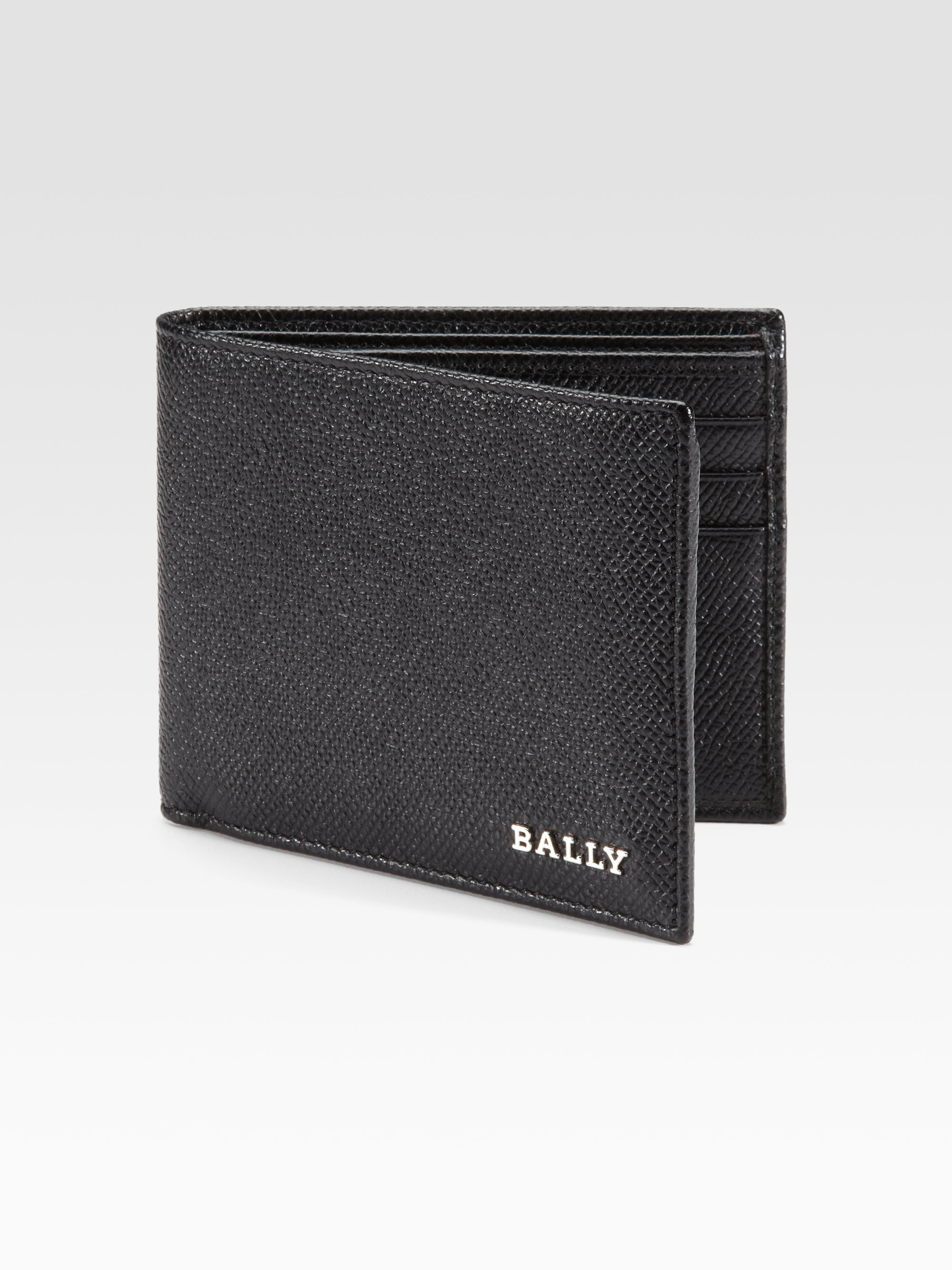 Lyst - Bally Letrill Pebbled Bi-fold Wallet in Black for Men