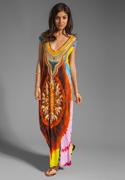 Camilla Summer Of Love Long Tank Dress in Burning Man in Multicolor ...
