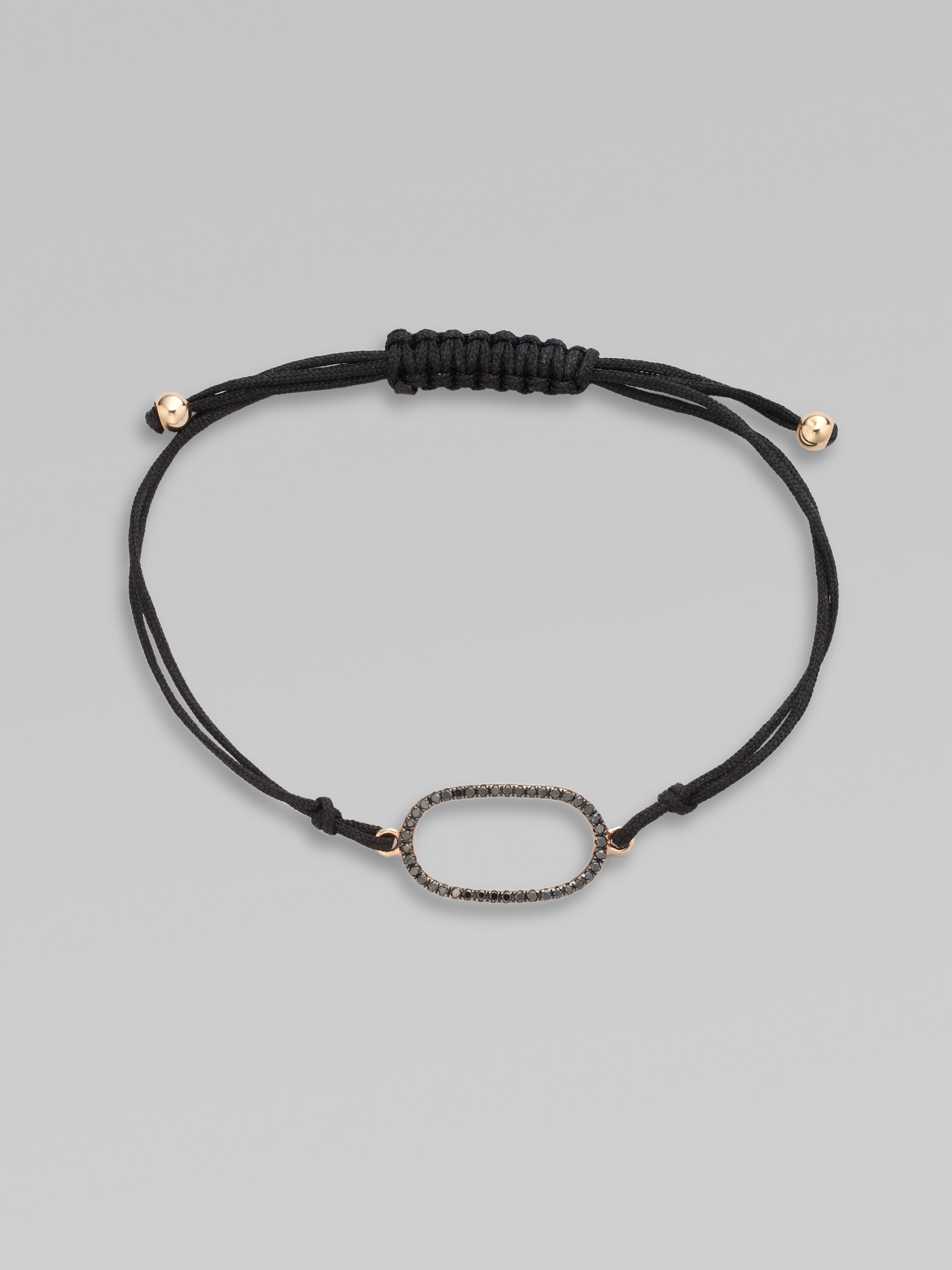 Lyst Diane Kordas Black Diamond 18k Rose Gold Oval Cord Bracelet Gallery