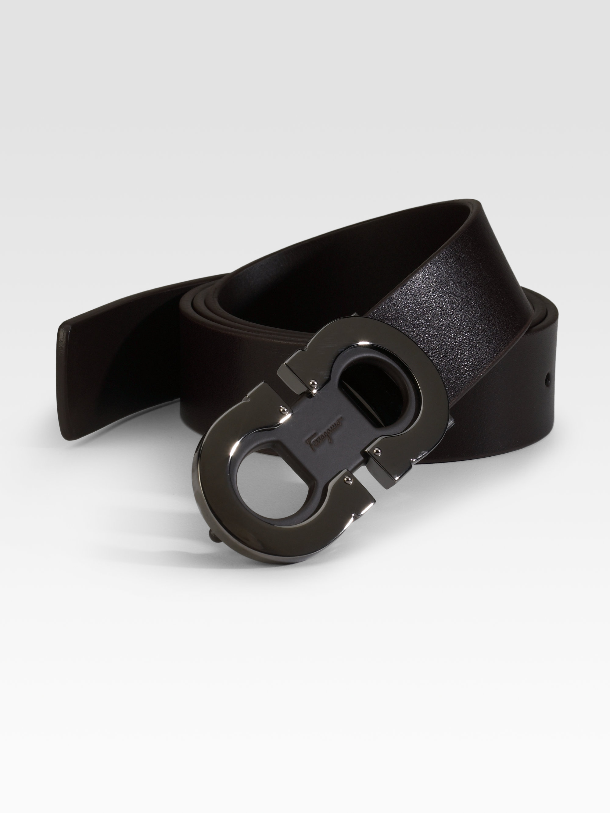 Lyst Ferragamo Adjustable Gancino Belt in Black for Men