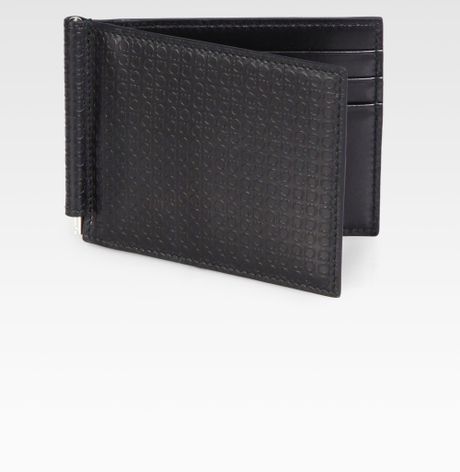 Ferragamo Money Clip Wallet in Black | Lyst