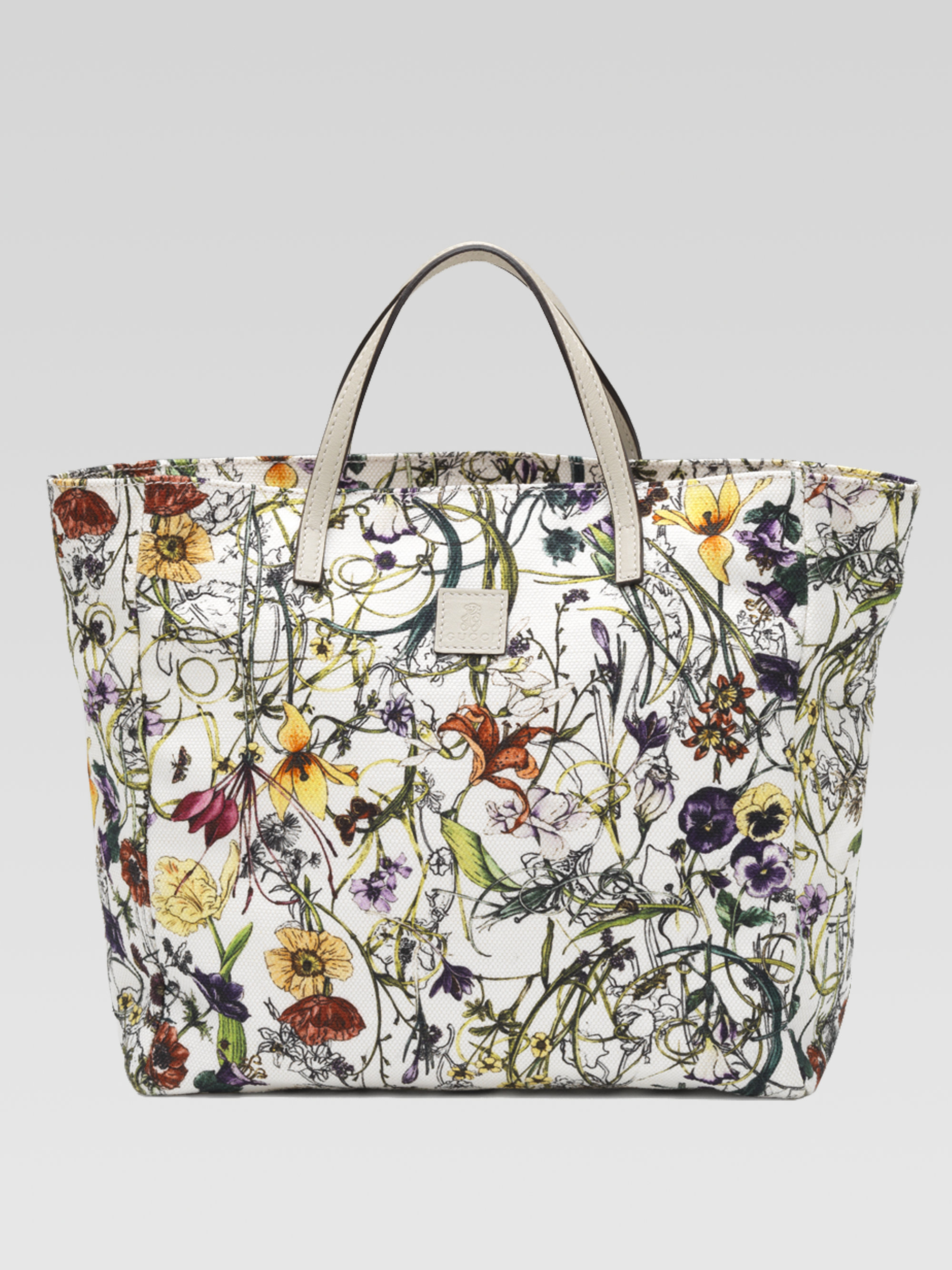 Lyst - Gucci Girls Micro Floral Infinity Canvas Tote in White
