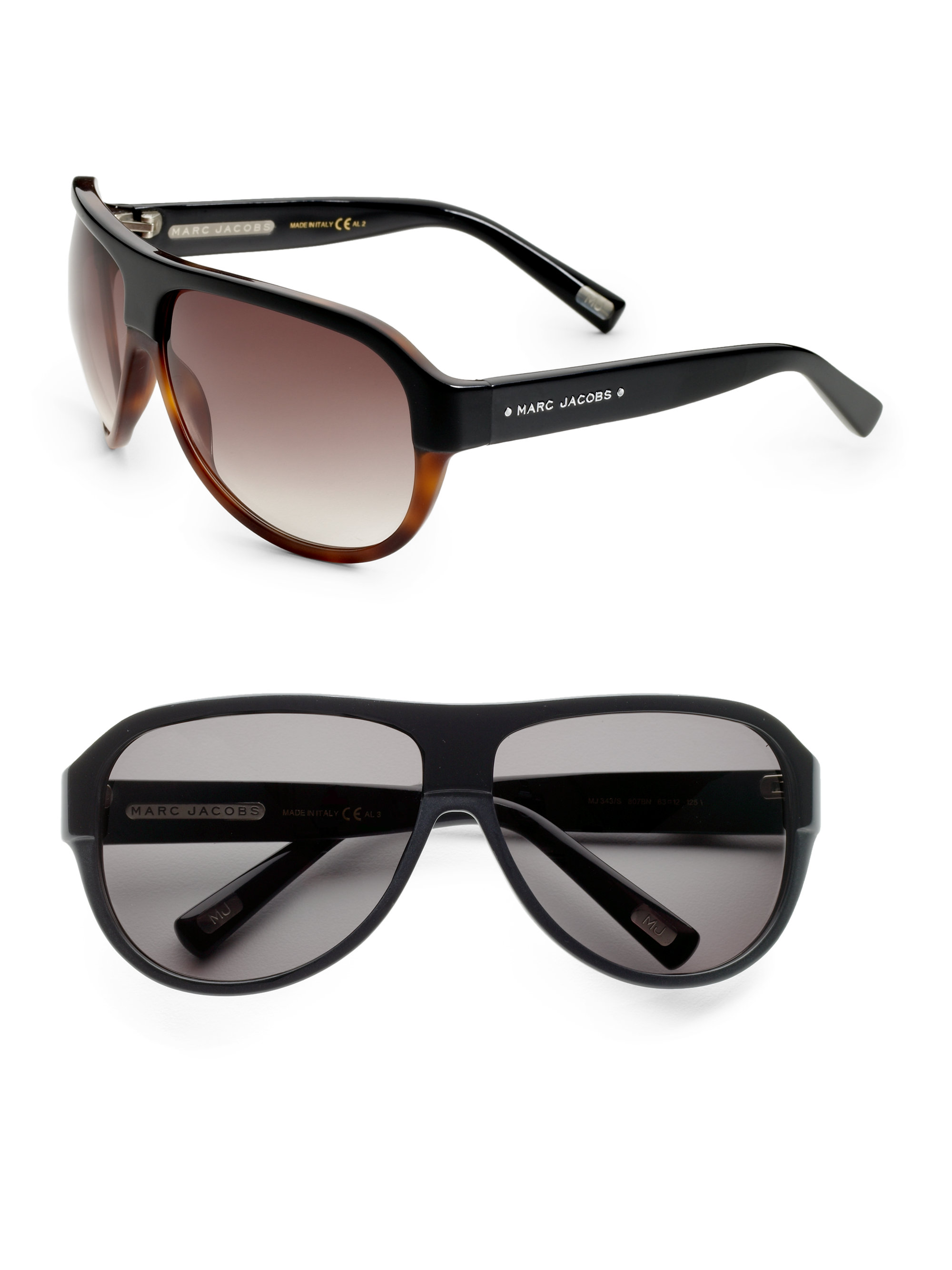 Marc Jacobs Chunky Aviator Sunglasses in Black for Men (black-grey) | Lyst