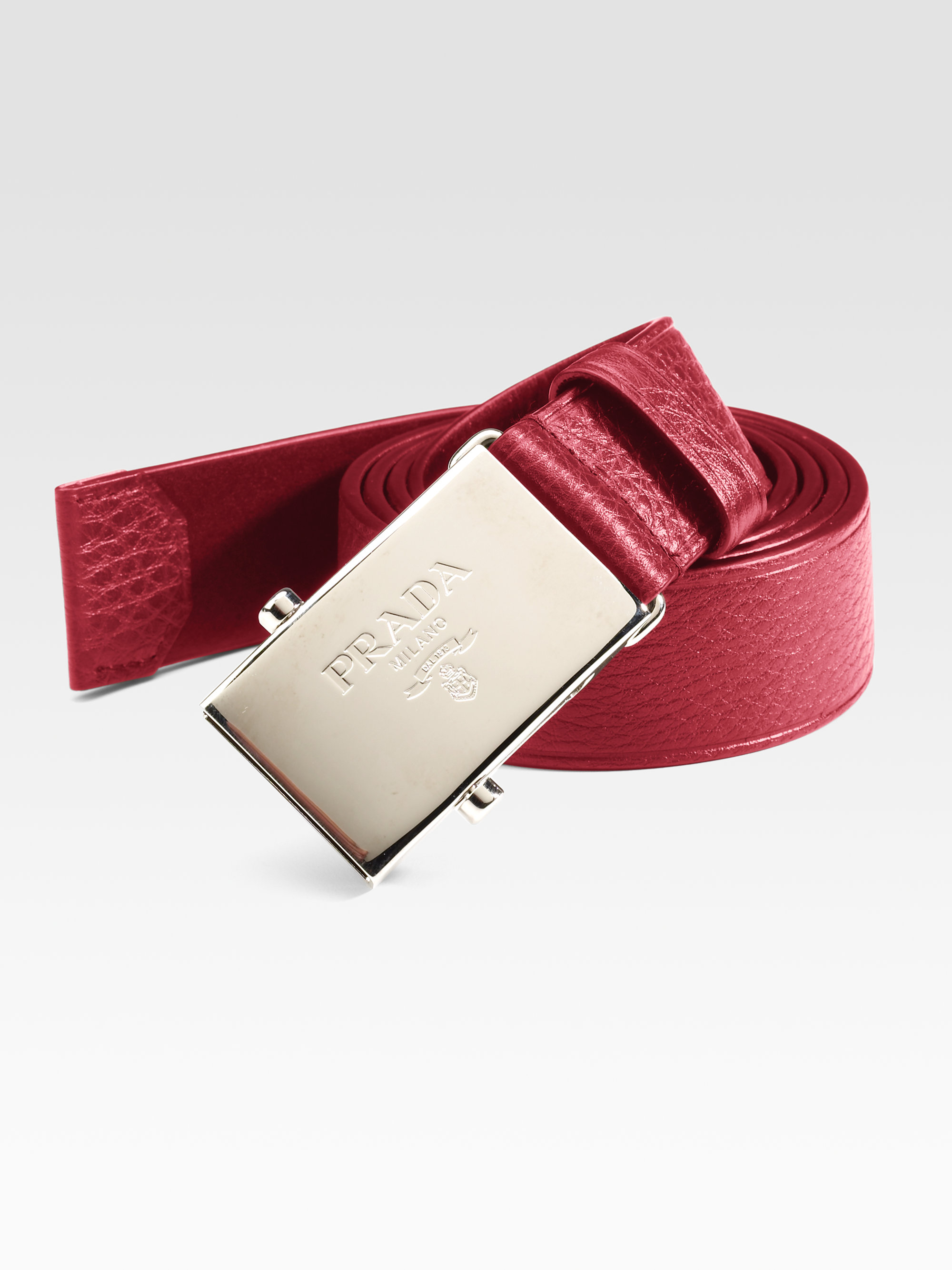 Prada Leather Cinture Belt in Red for Men | Lyst  