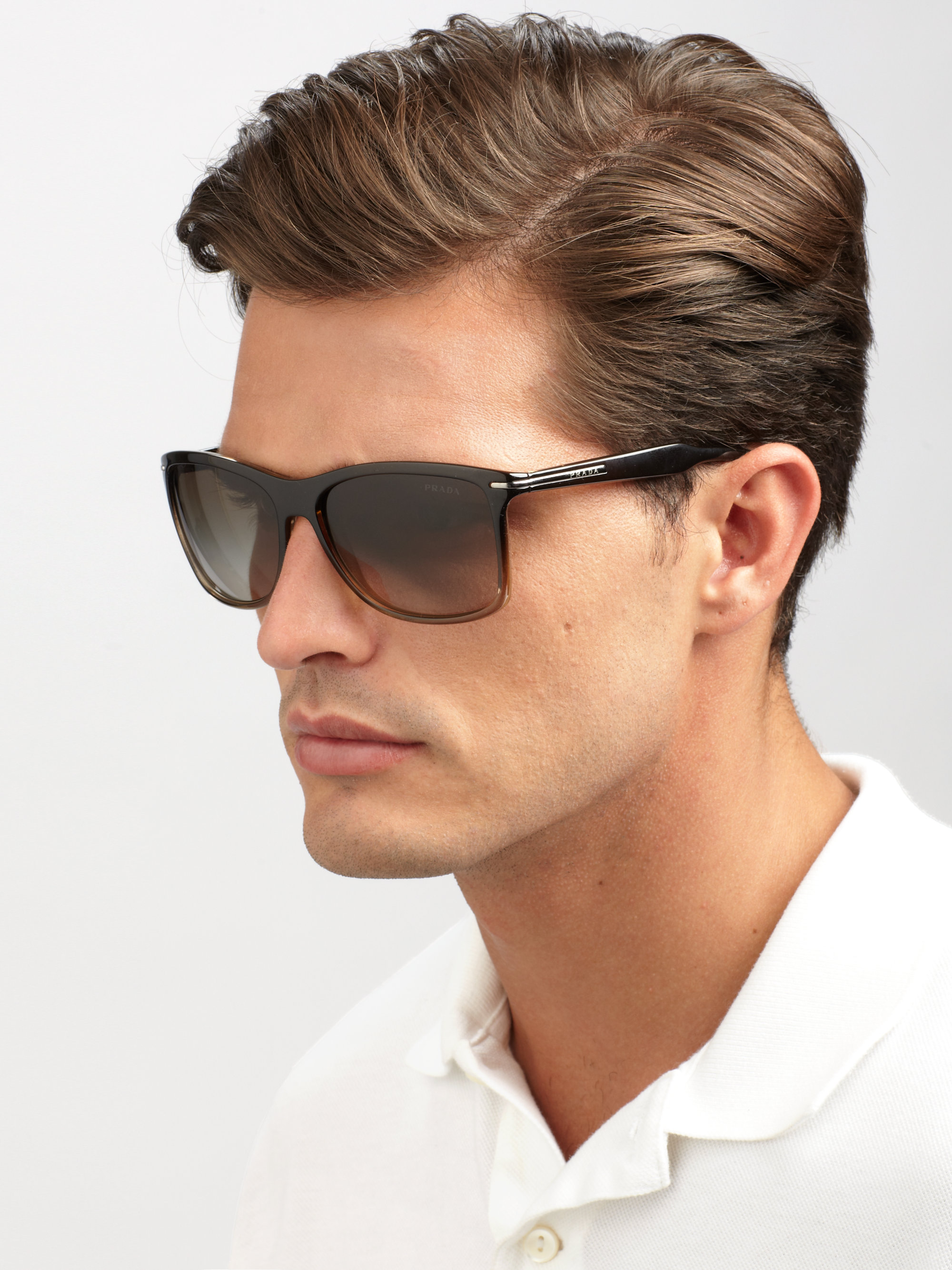 Lyst - Prada Plastic Keyhole Sunglasses in Black for Men