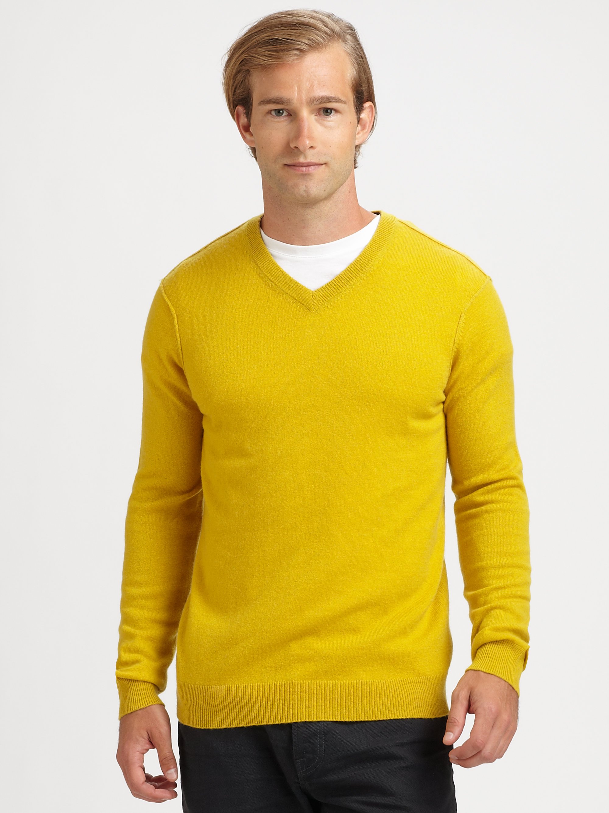 Vince Citrine Cashmere Vneck Sweater Product 1 8431817 333469916 