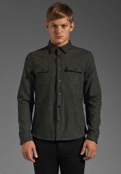 Rogue Two Pocket Button Up Shirt in Gray for Men (charcoal) | Lyst