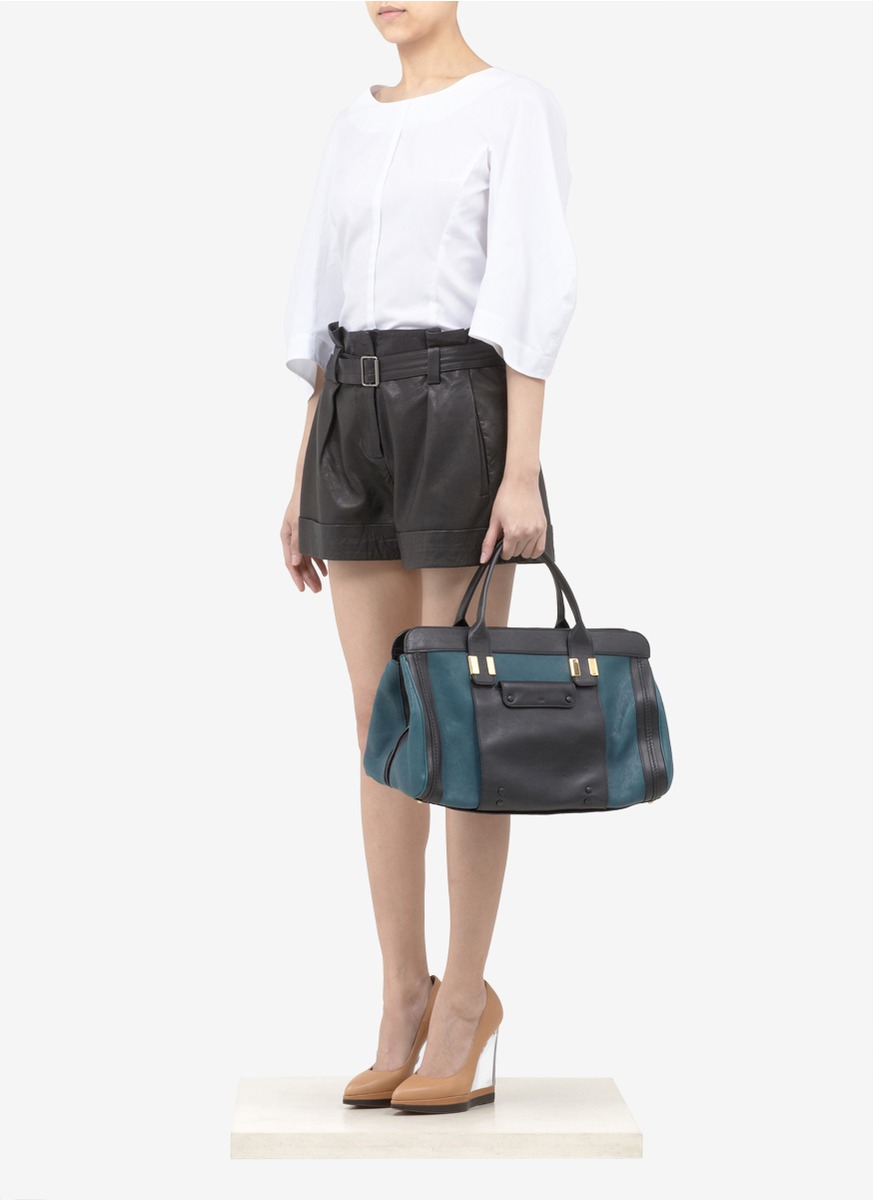 see by chloe bags shop online - Chlo Alice Medium Two-tone Leather Bag in Blue (teal) | Lyst
