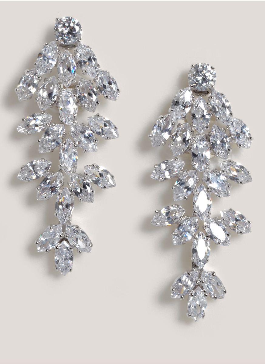 Lyst Cz By Kenneth Jay Lane Crystal Leaf Clip Earrings In Metallic Gallery