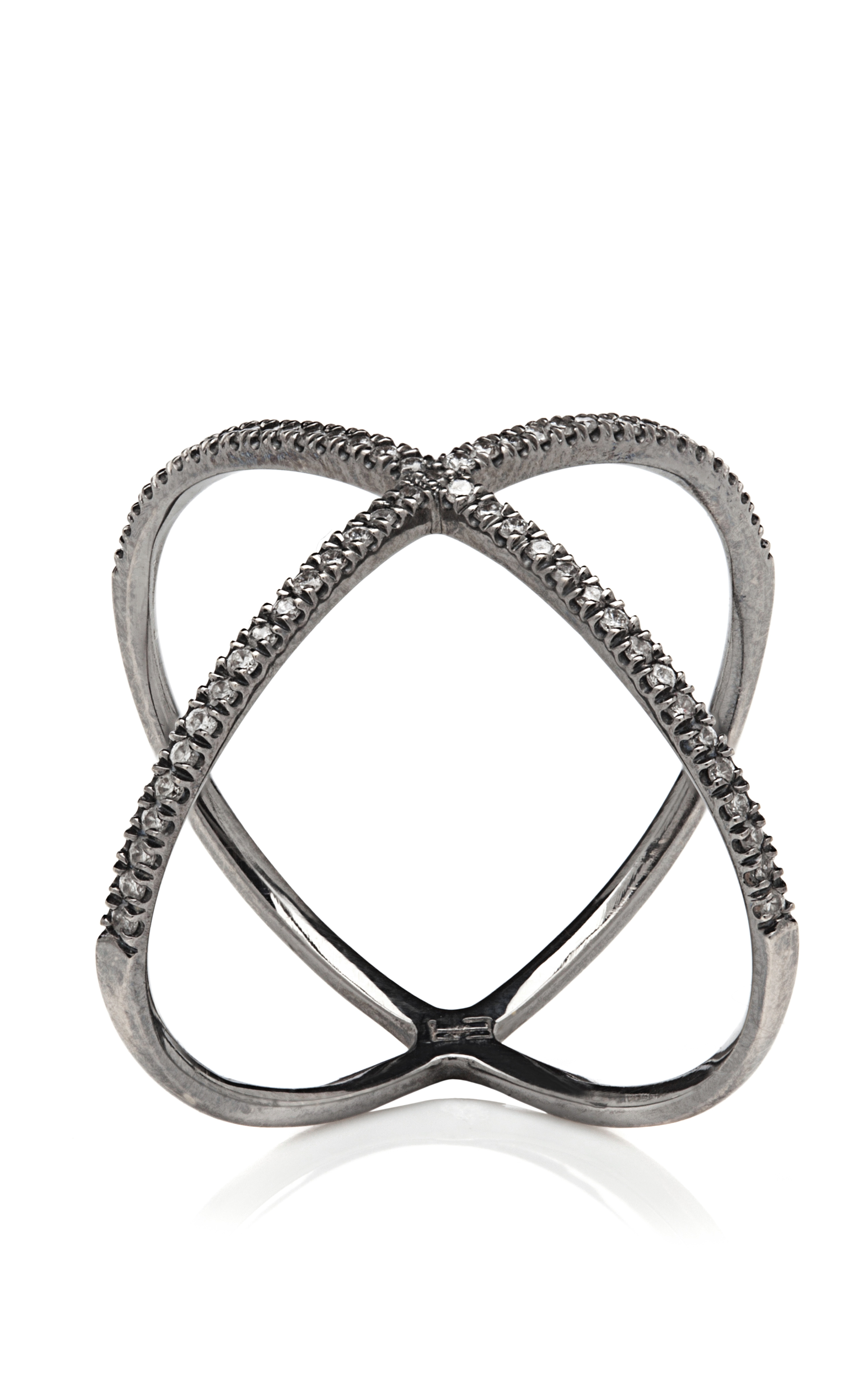 Eva Fehren X Ring in 18k White Gold with Diamonds in Silver | Lyst