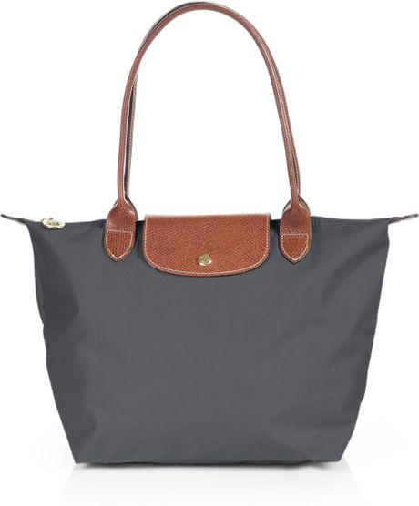 Longchamp Le Pliage Medium Shoulder Tote in Gray (gunmetal) | Lyst