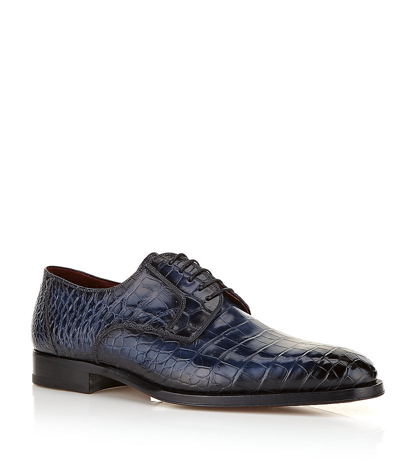 Magnanni Alligator Derby in Blue for Men (alligator) | Lyst