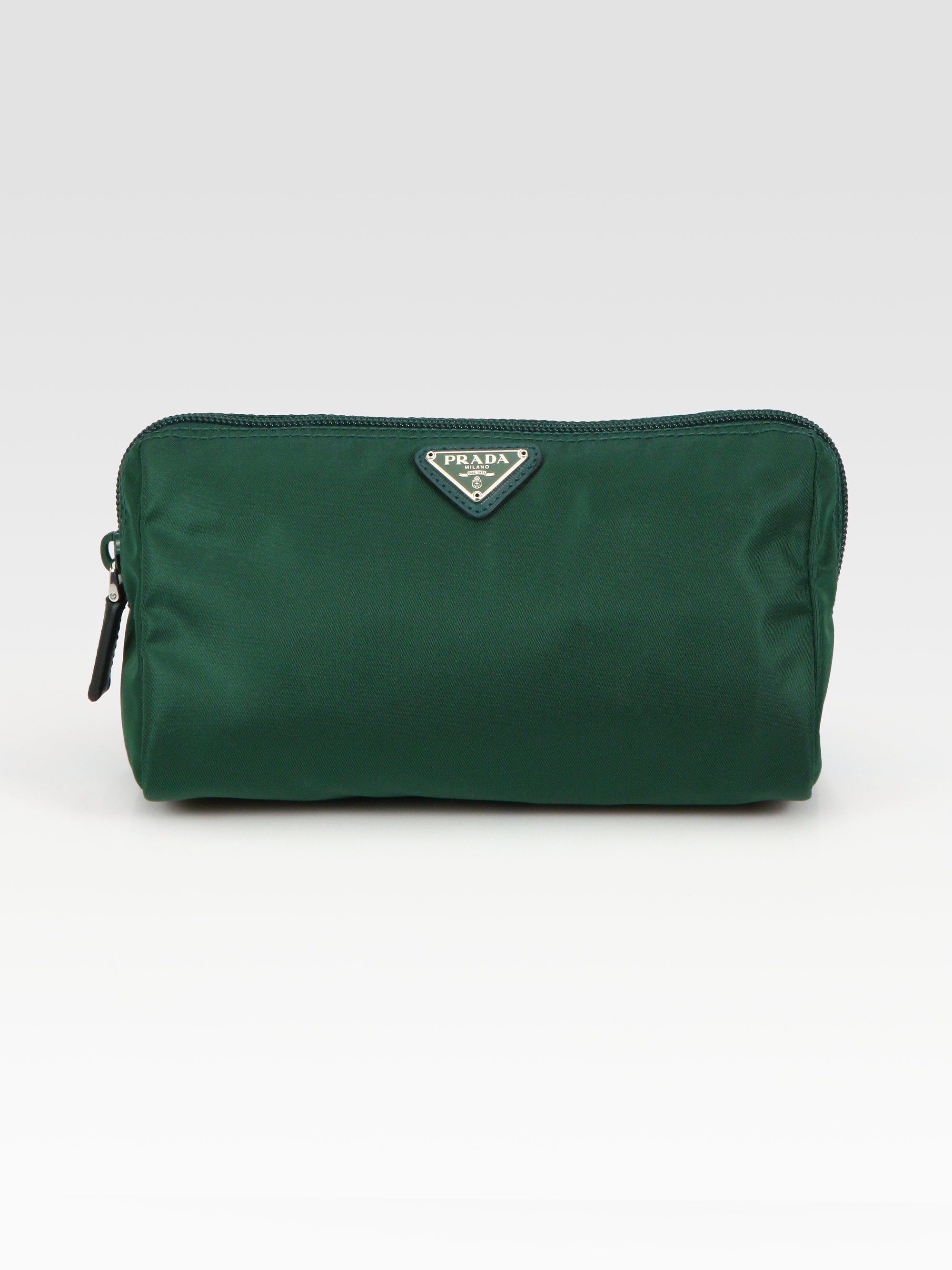 Prada Nylon Triangle Cosmetic Bag in Green (emerald) | Lyst  