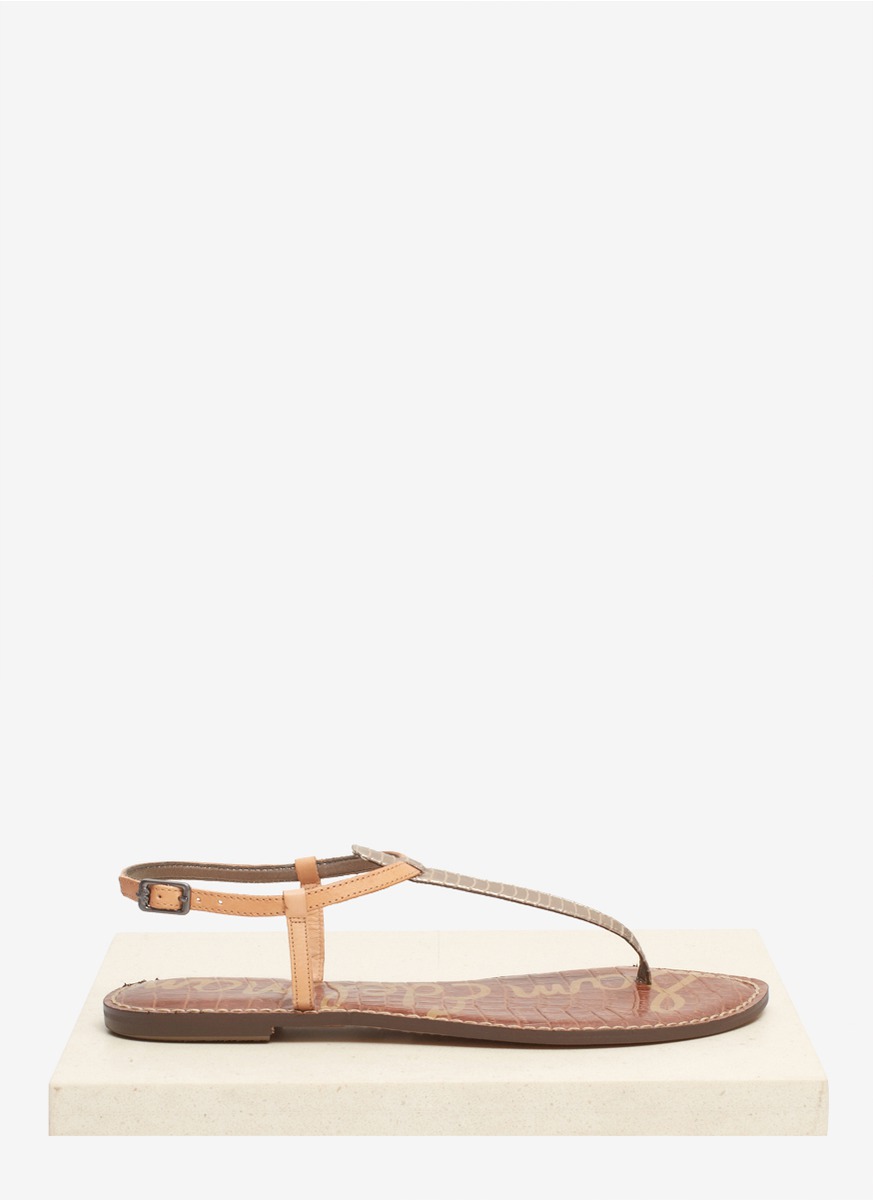 sam edelman silver flat sandals
