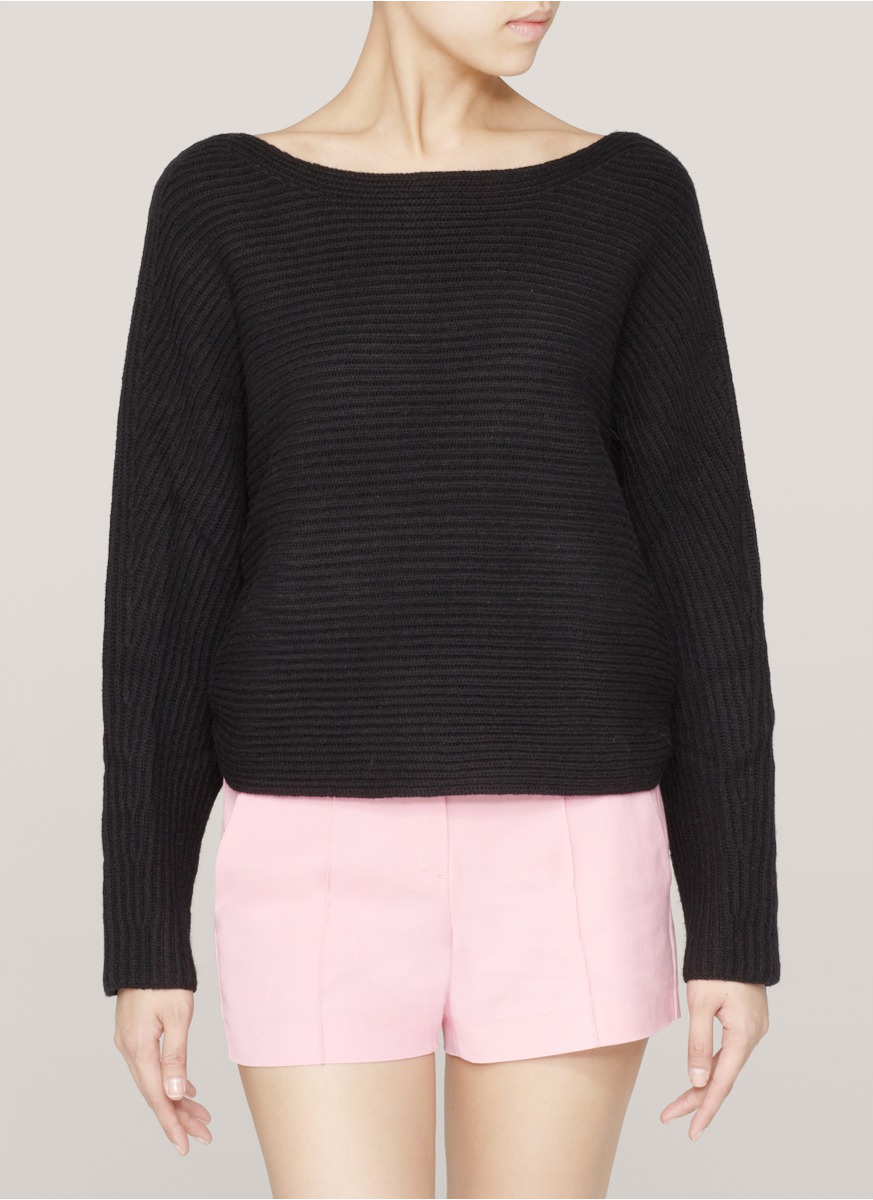 Vince Slouchy Batwing Sweater in Black - Lyst