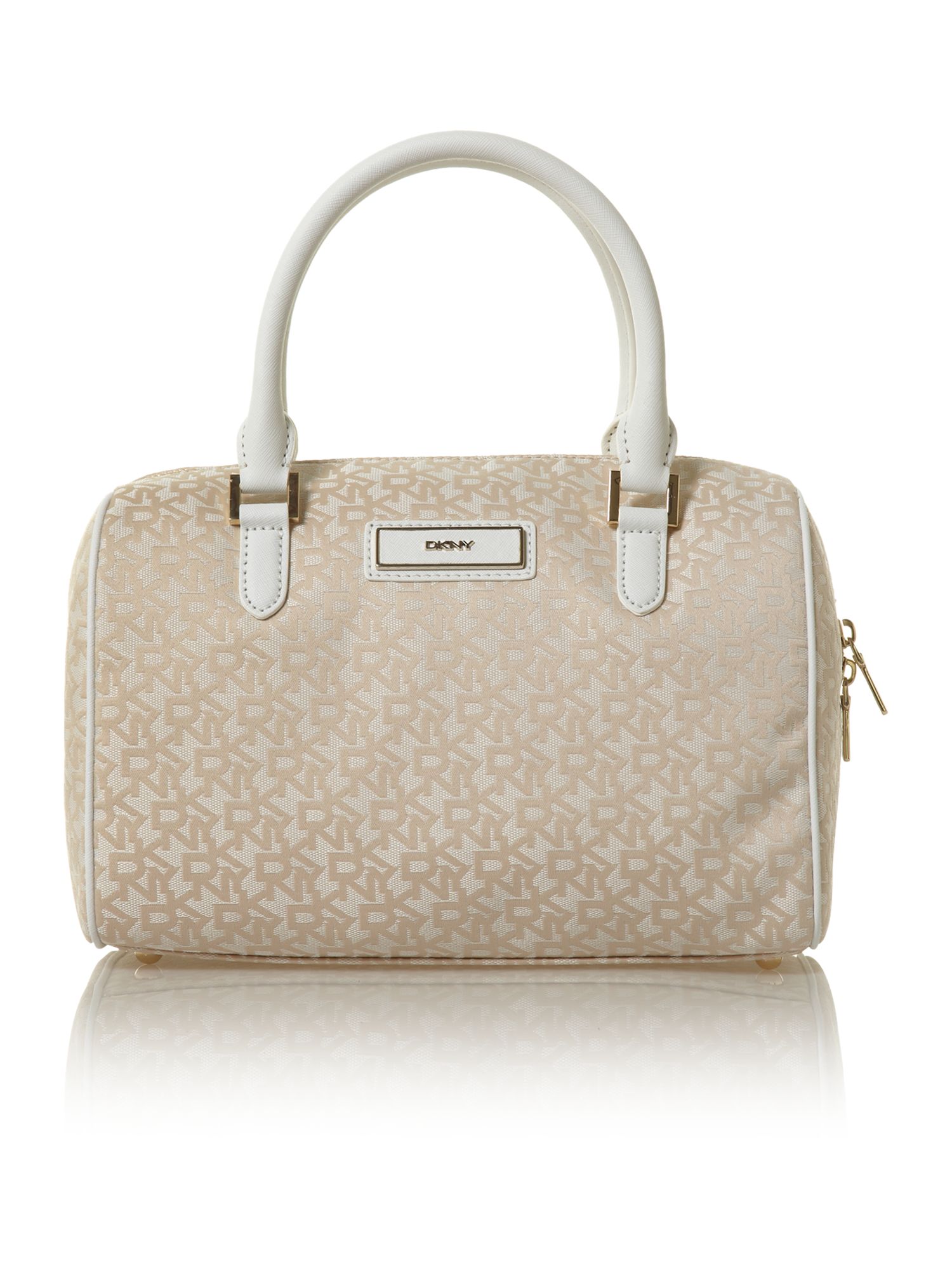 Dkny Saffiano Bowling Bag in White (pink) | Lyst