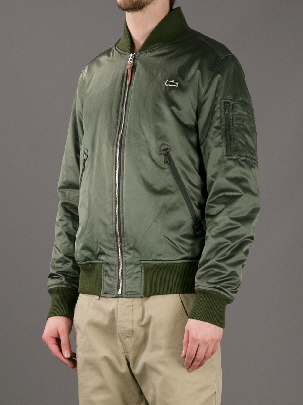 Lyst - Lacoste L!Ive Bomber Jacket in Green for Men