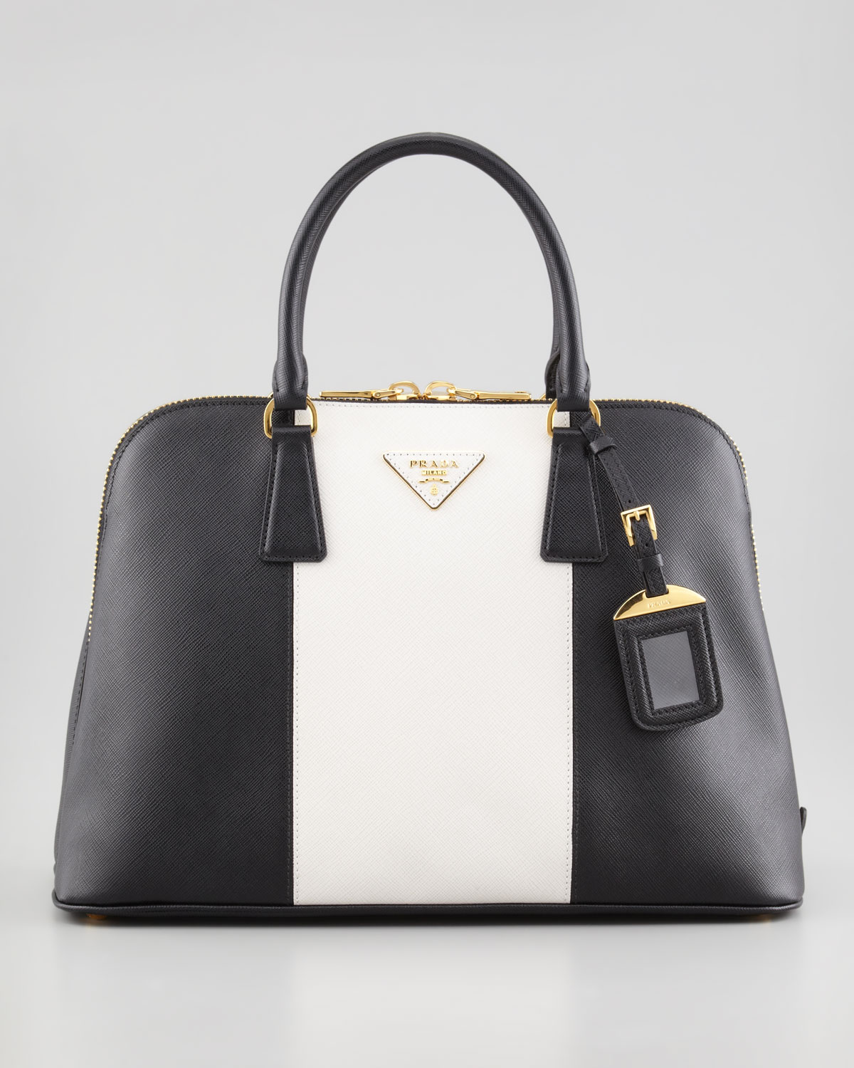 Lyst Prada Bicolor Saffiano Promenade Bag In White Gallery
