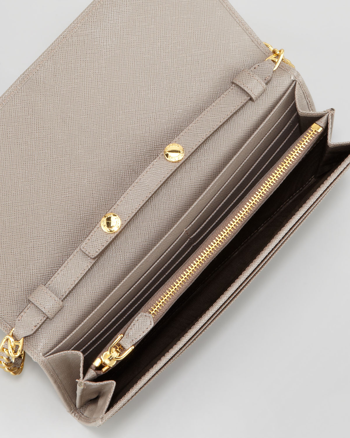 Lyst Prada Saffiano Wallet On A Chain in Gray