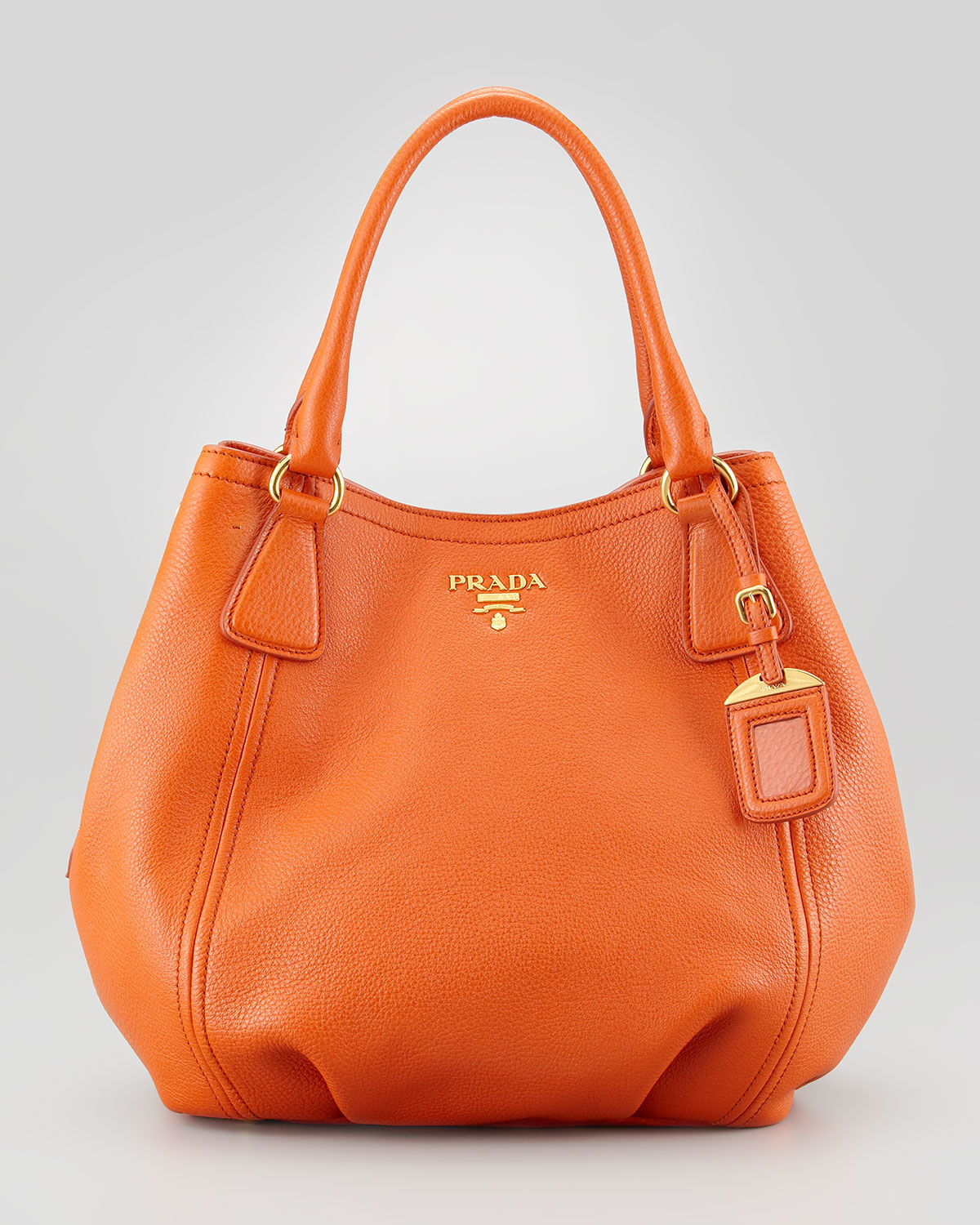 Prada Daino Medium Shoulder Tote Bag in Orange | Lyst  