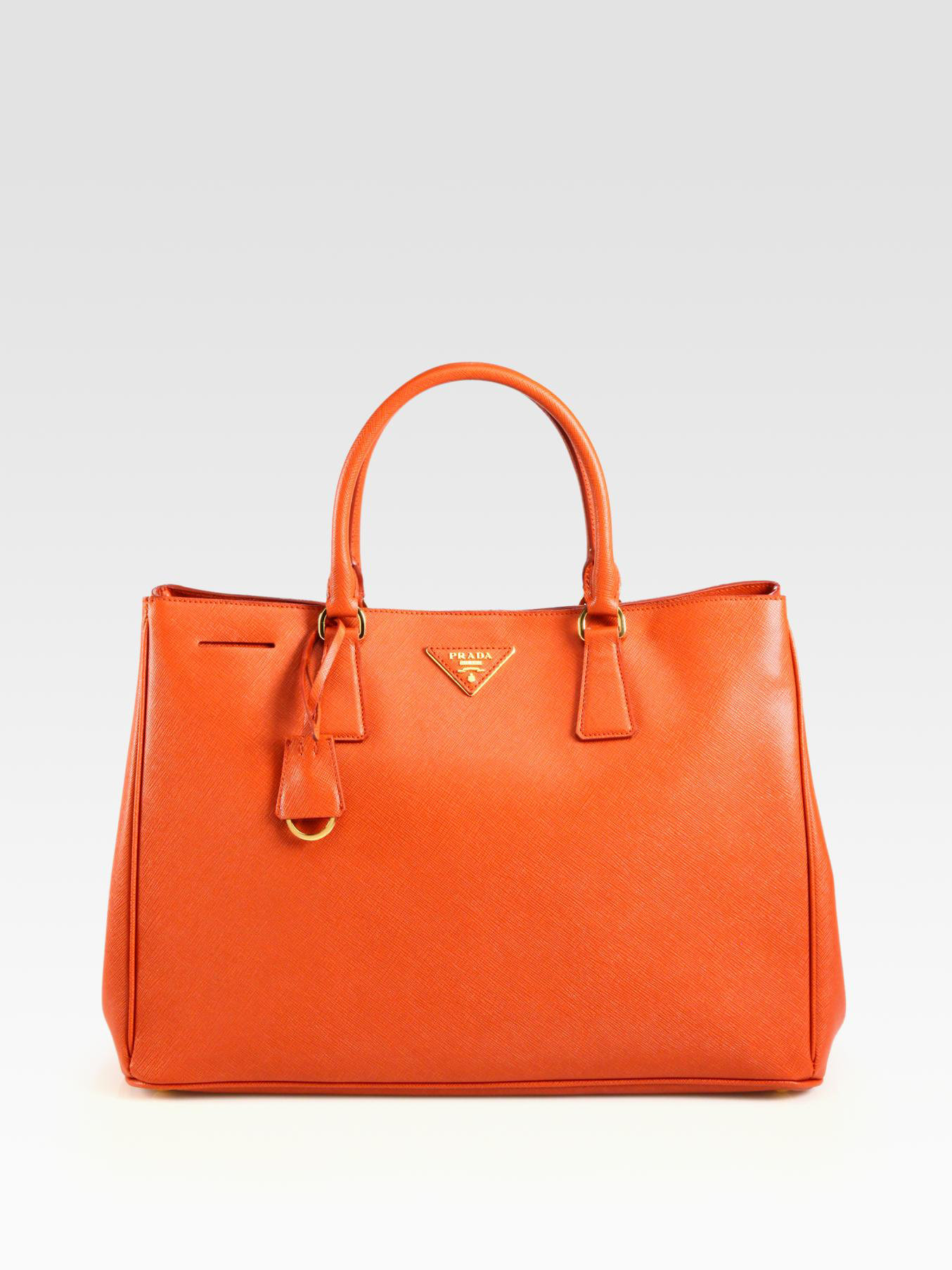 Lyst - Prada Saffiano Lux Tote Bag in Orange