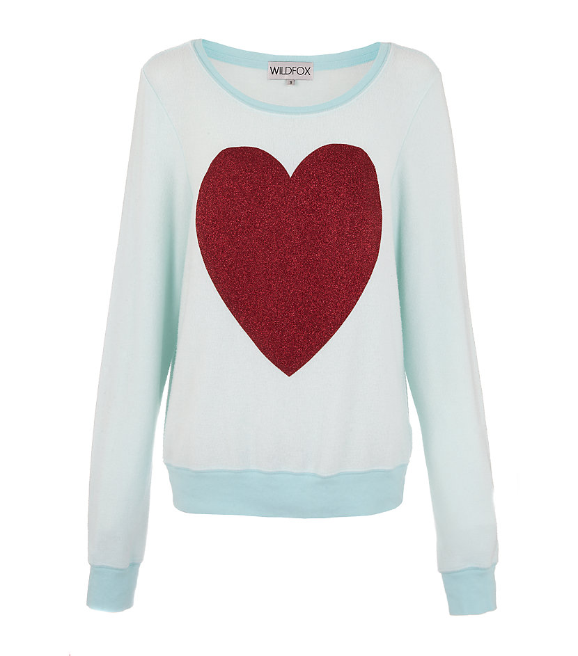 Wildfox Glitter Heart Sweater in Blue (denim) | Lyst