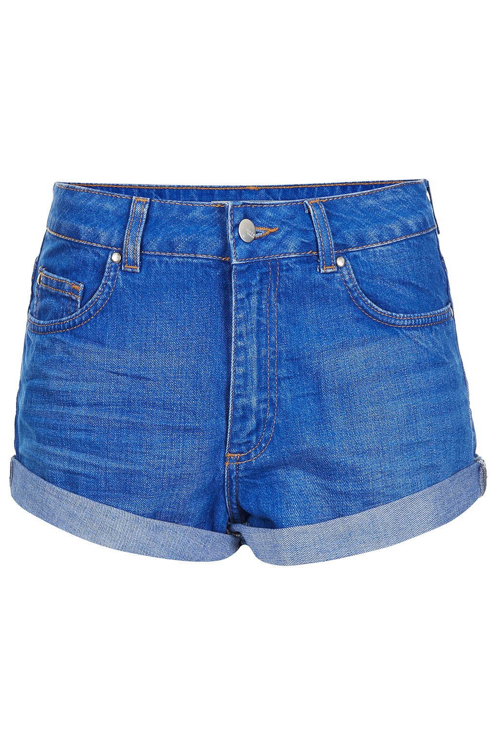 Lyst Topshop High Waisted Denim Shorts In Blue 