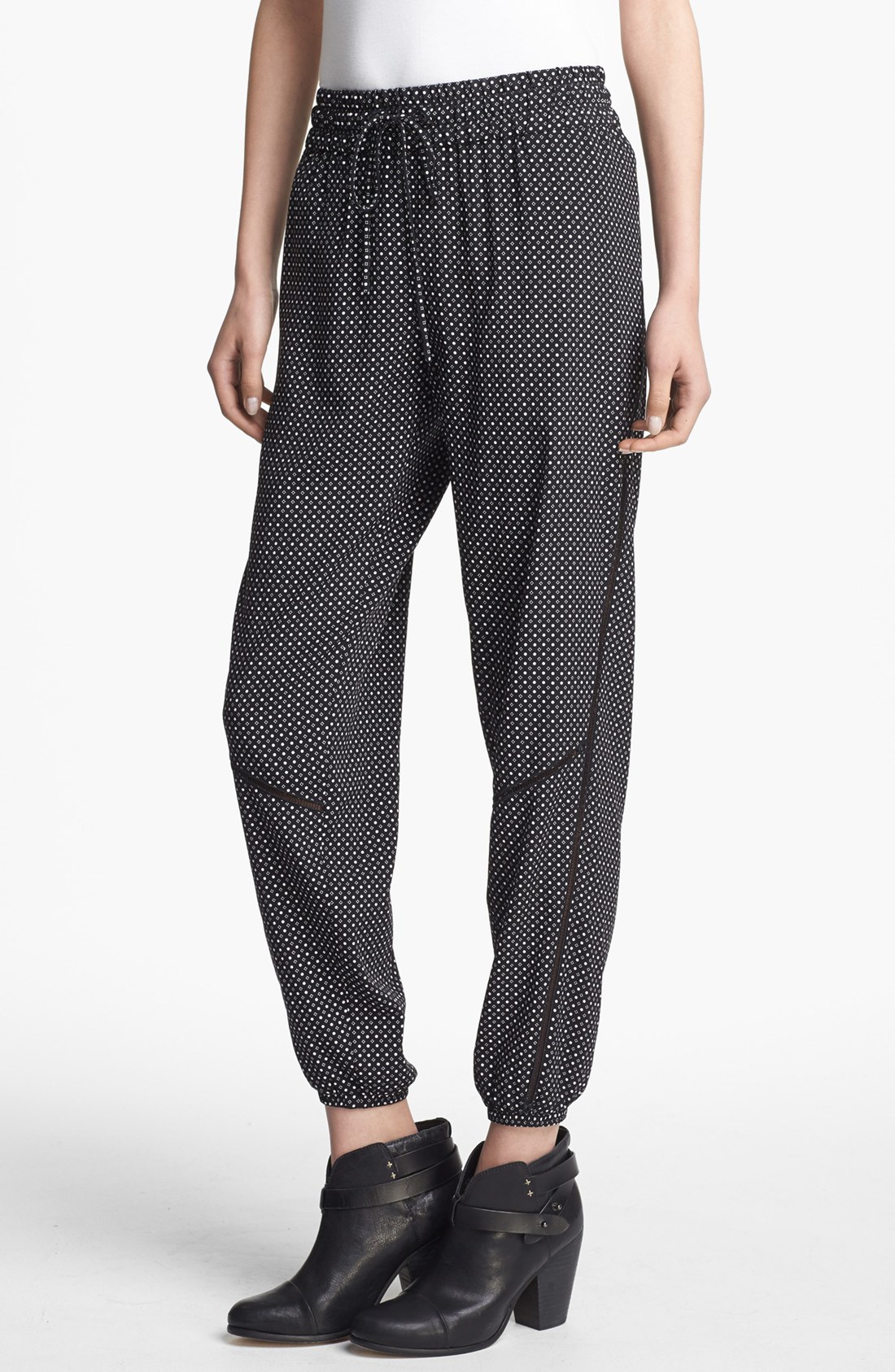 Rag & Bone Gina Silk Track Pants in Black | Lyst