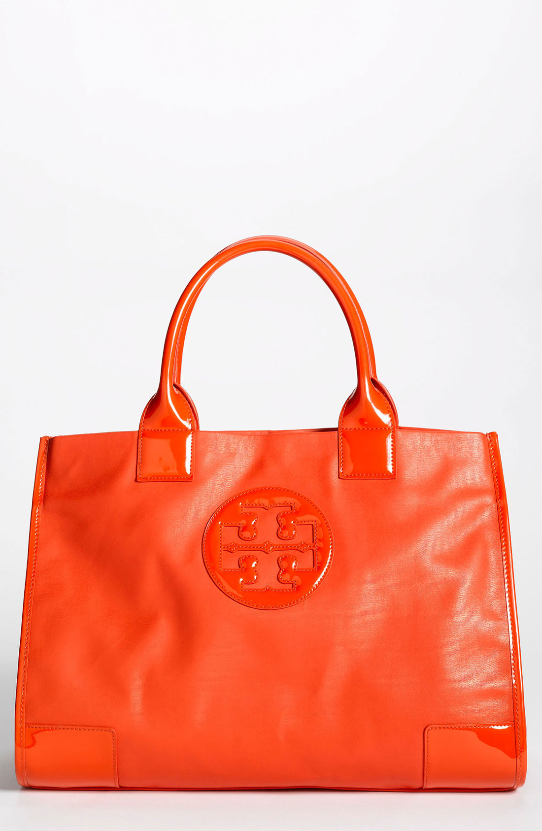 Tory burch Ella Dipped Canvas Tote Extra Large in Orange (poppy red) | Lyst