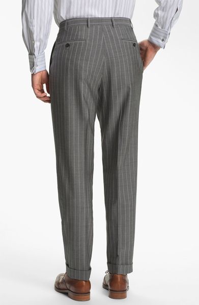 Canali Double Breasted Stripe Suit in Gray for Men (light grey stripe ...