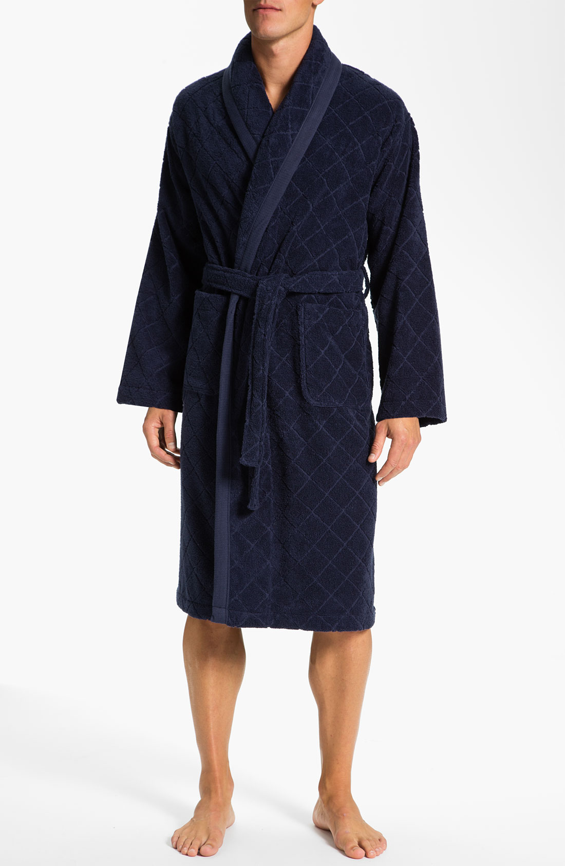 Daniel Buchler Hydro Turkish Terry Cotton Robe in Black for Men (navy ...