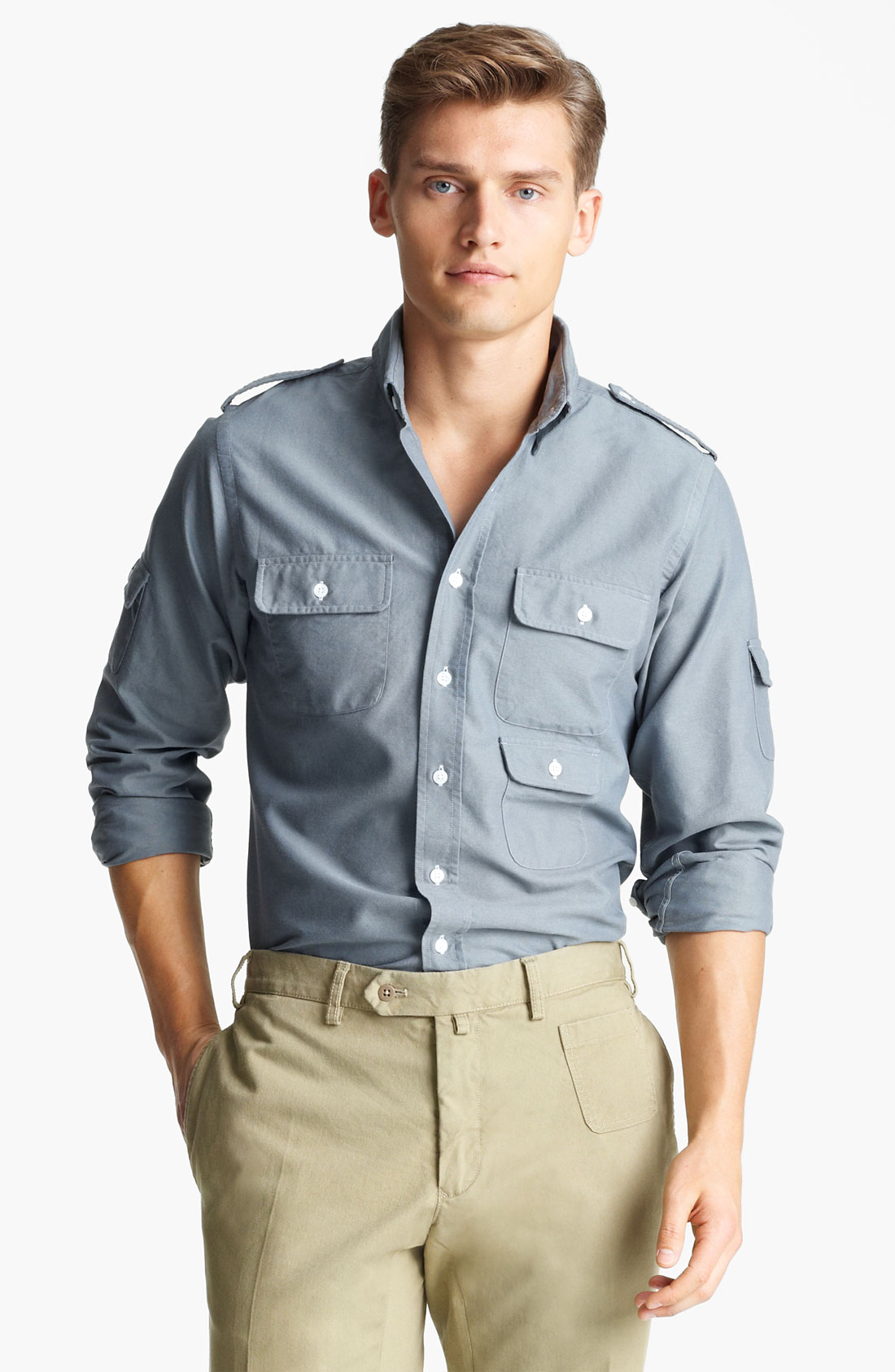 Gant By Michael Bastian Multi Pocket Woven Shirt in Gray for Men ...