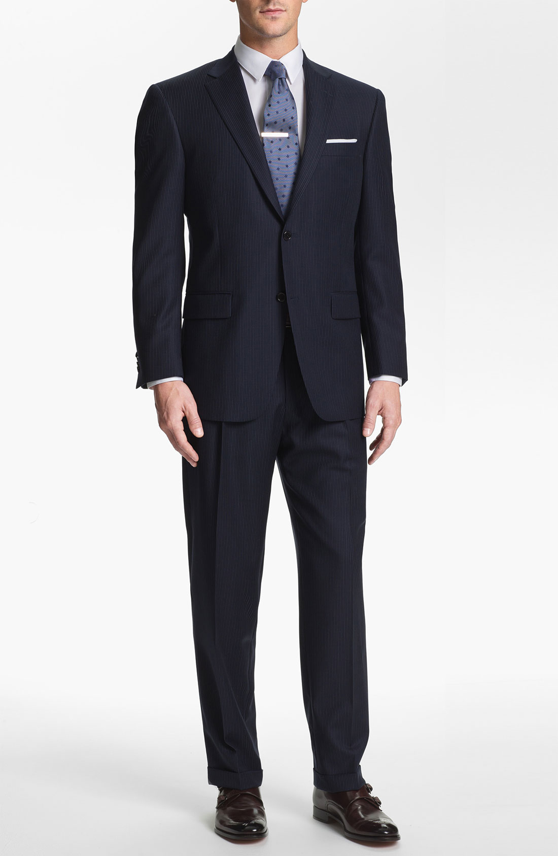 Hart Schaffner Marx Stripe Suit Big in Blue for Men (navy stripe) | Lyst