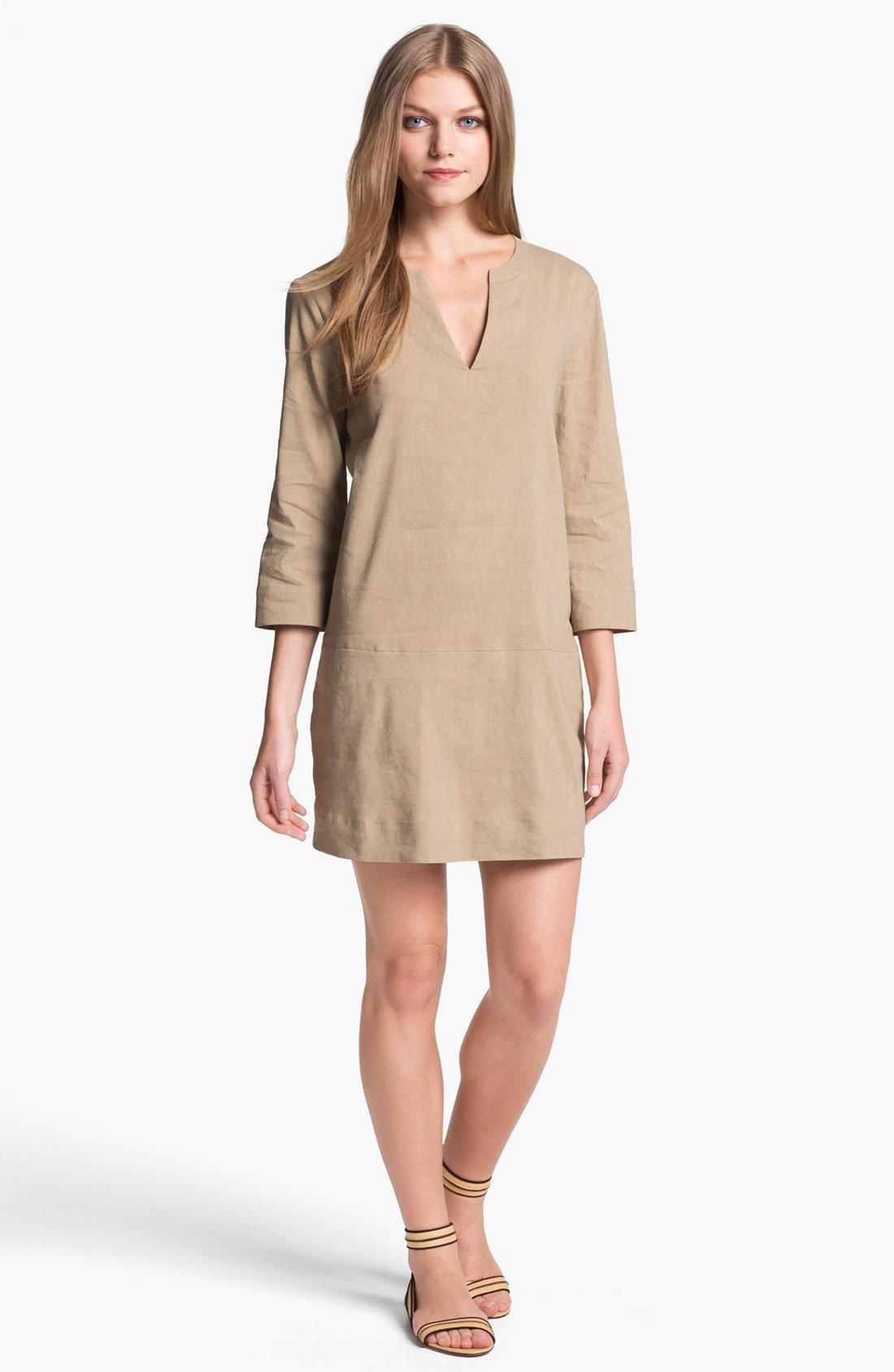 Theory Helda Linen Blend Tunic Dress in Beige (sandy beige) | Lyst